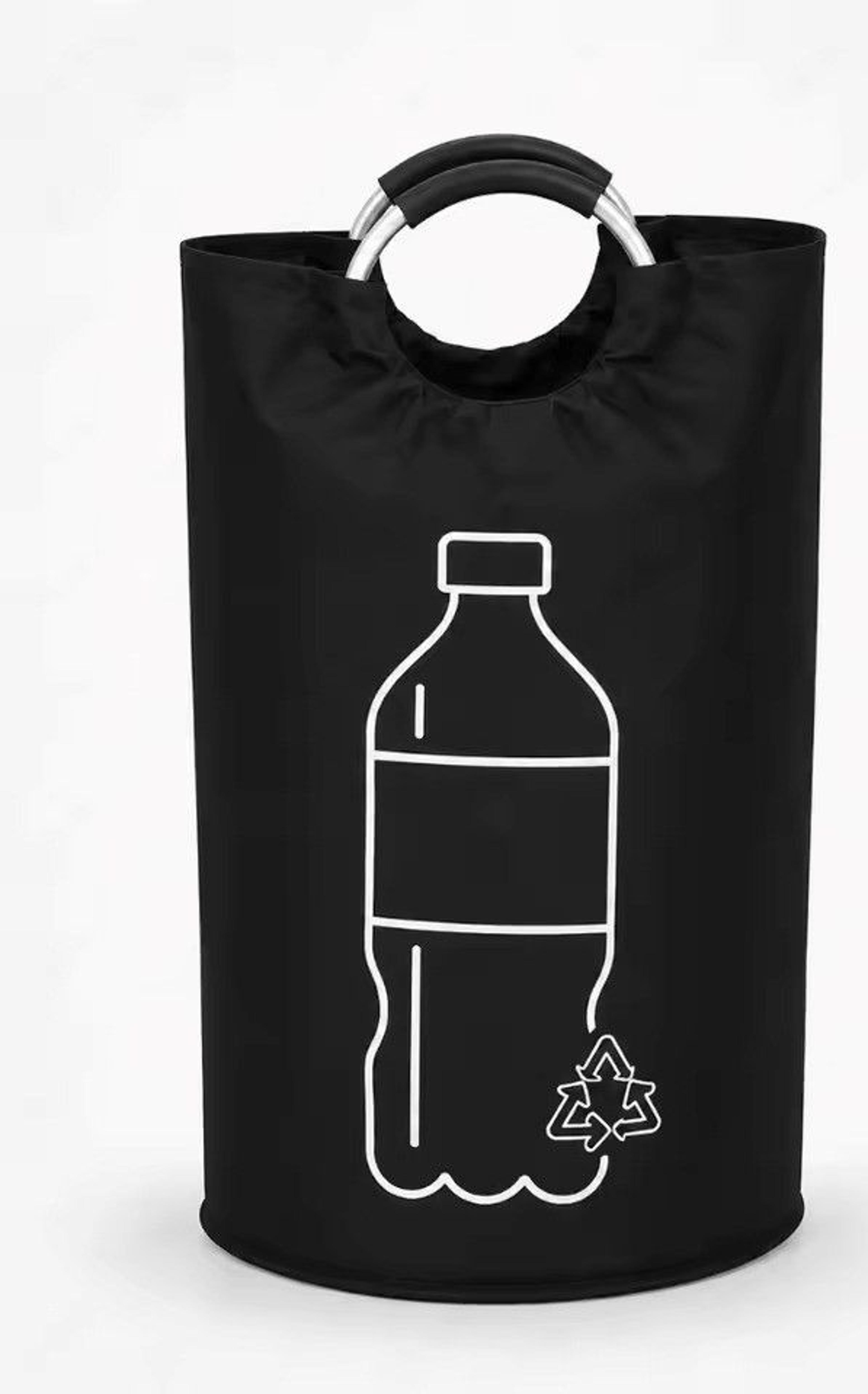 foldable recycling bin with aluminum handles bottle storage bag