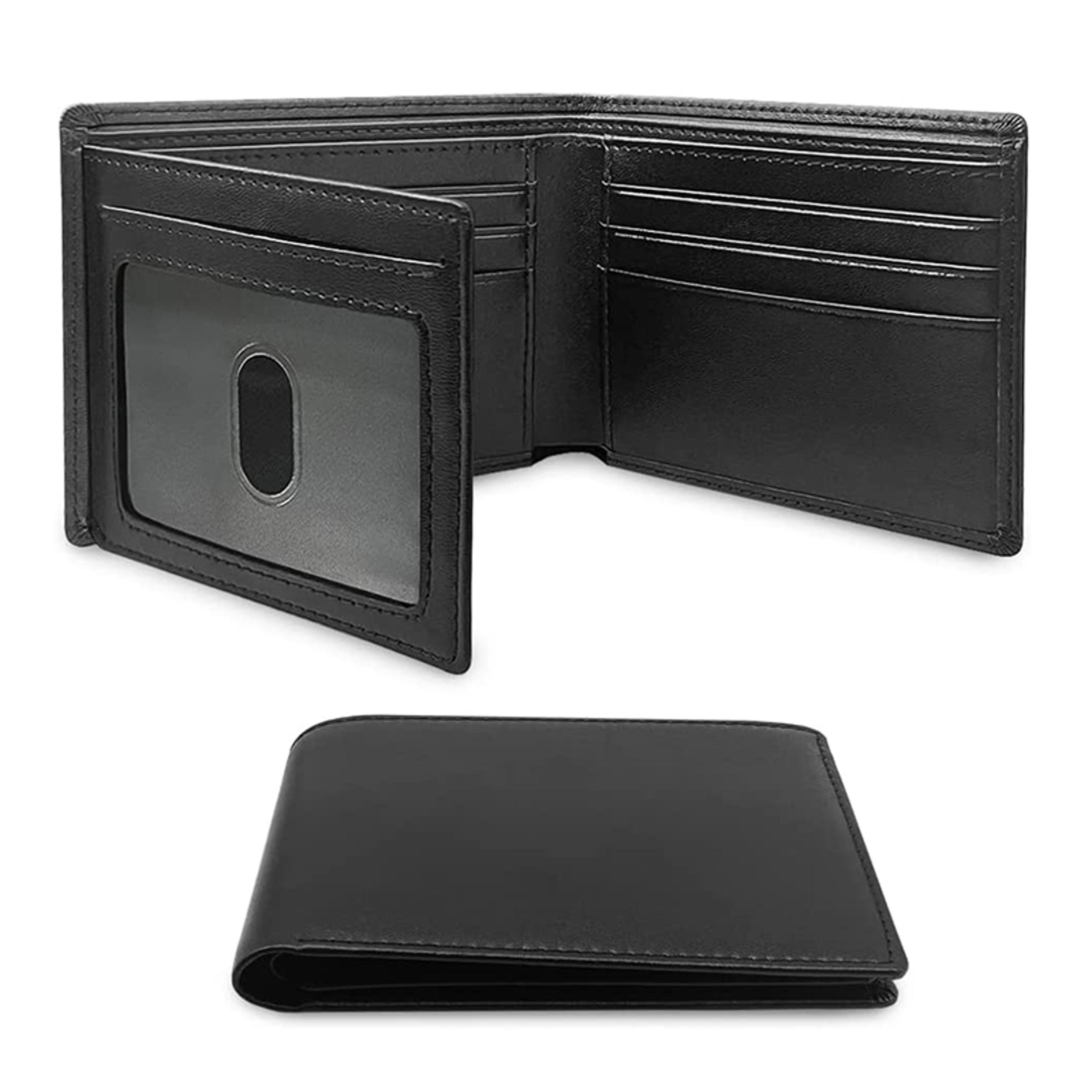carbon fiber rfid blocking trifold wallet for men with id window and card slots