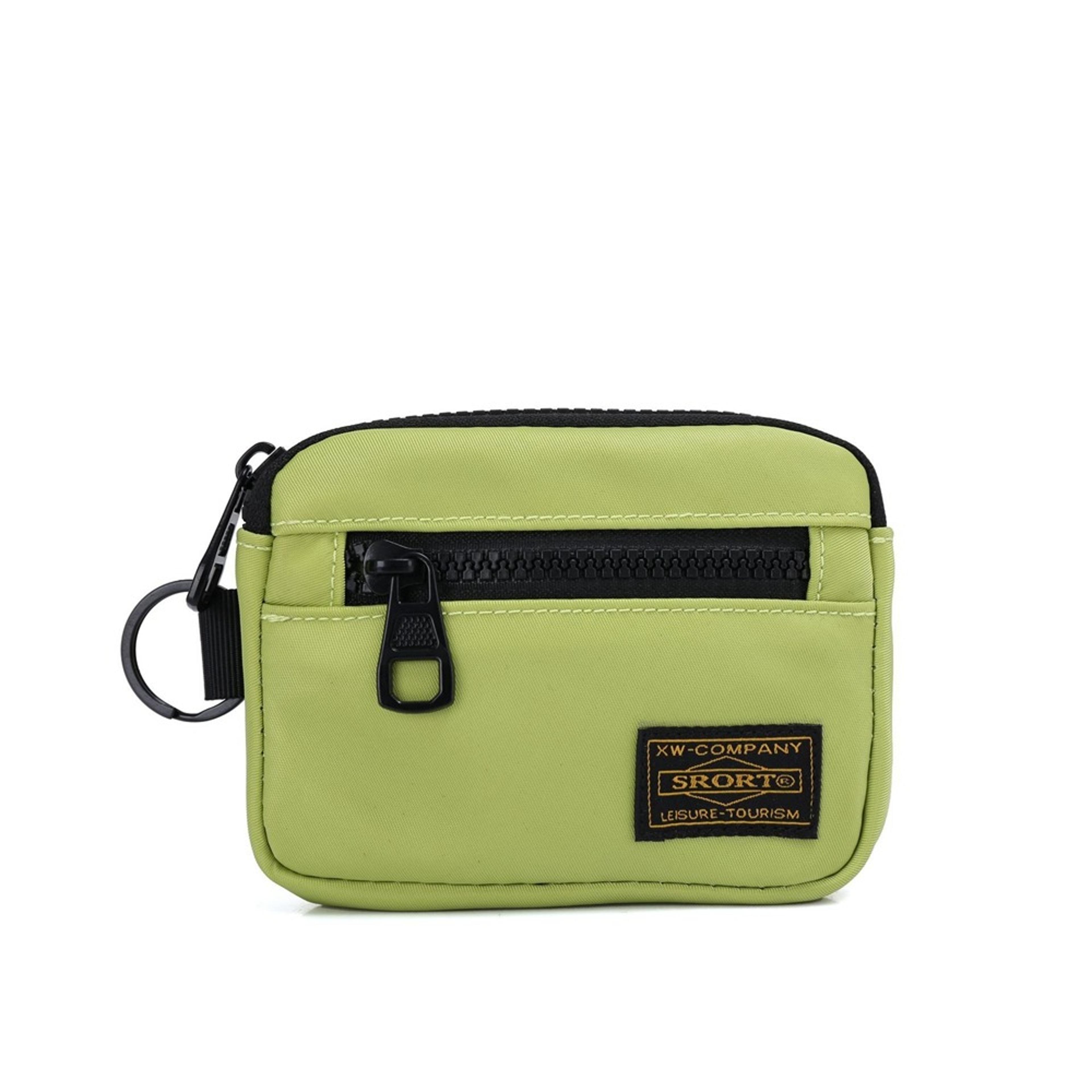 compact canvas coin purse and card holder zipper wallet