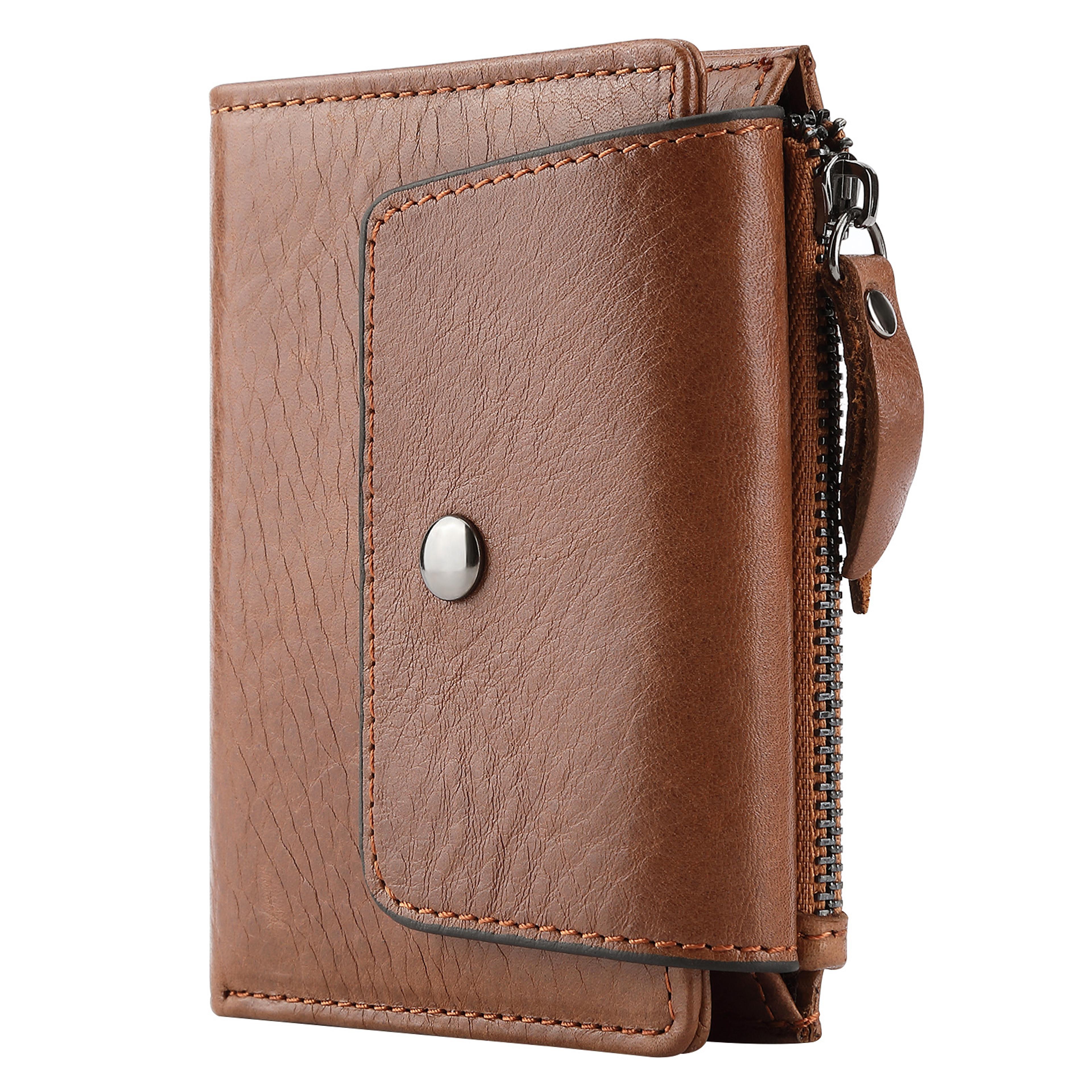 leather wallet genuine cow leather slim card holder vintage pocket purse