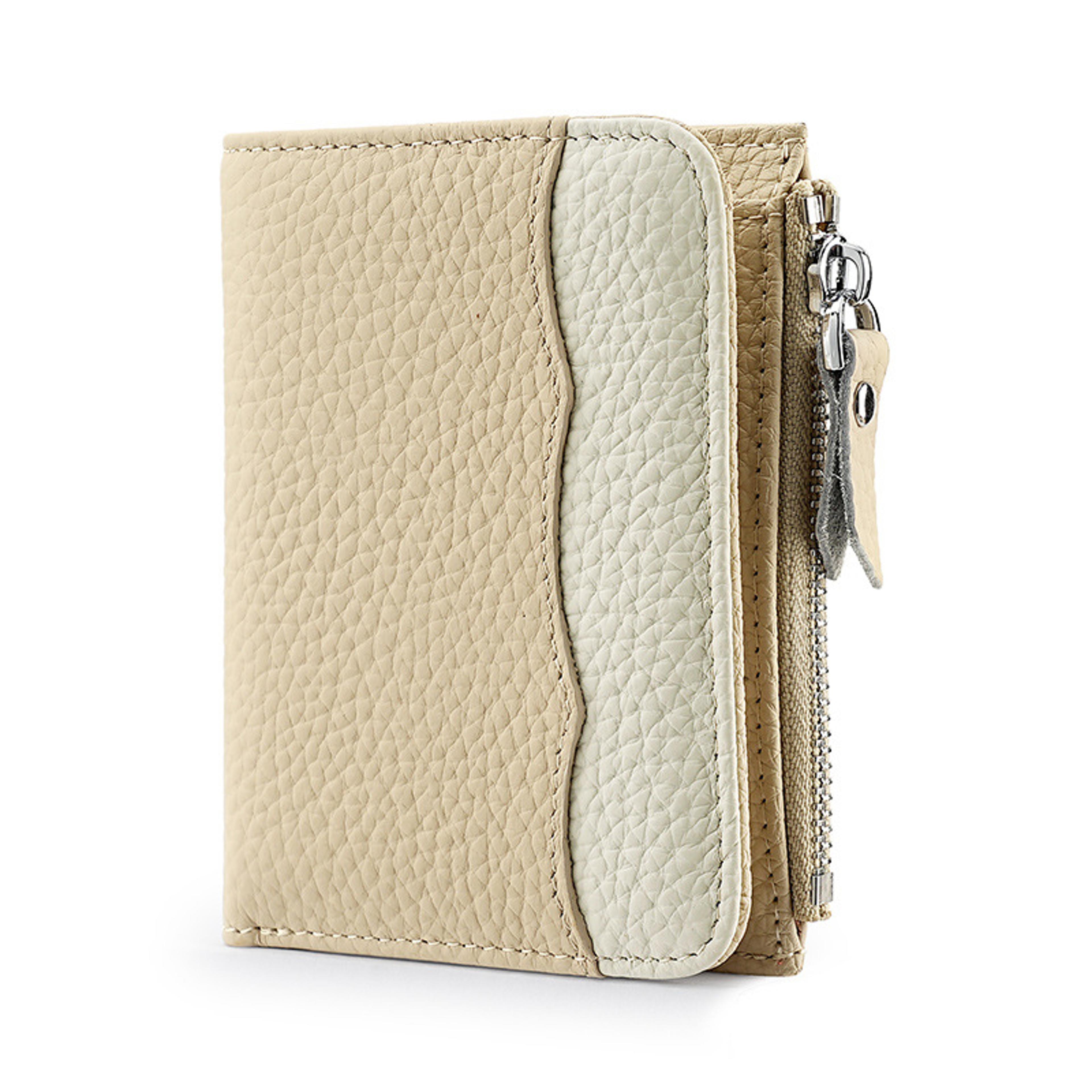vintage genuine leather wallet compact short card holder