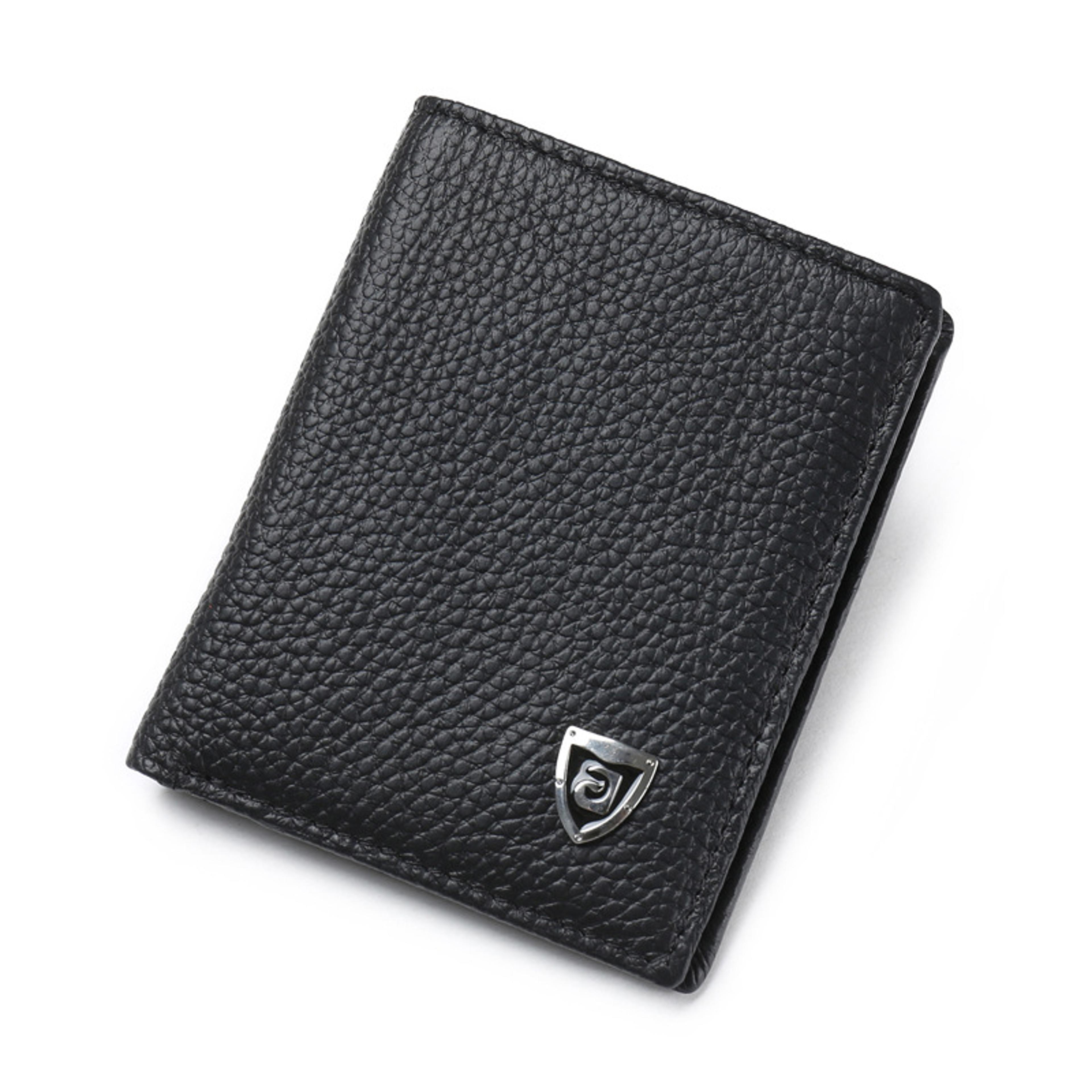 genuine leather ultra thin mini wallet for men