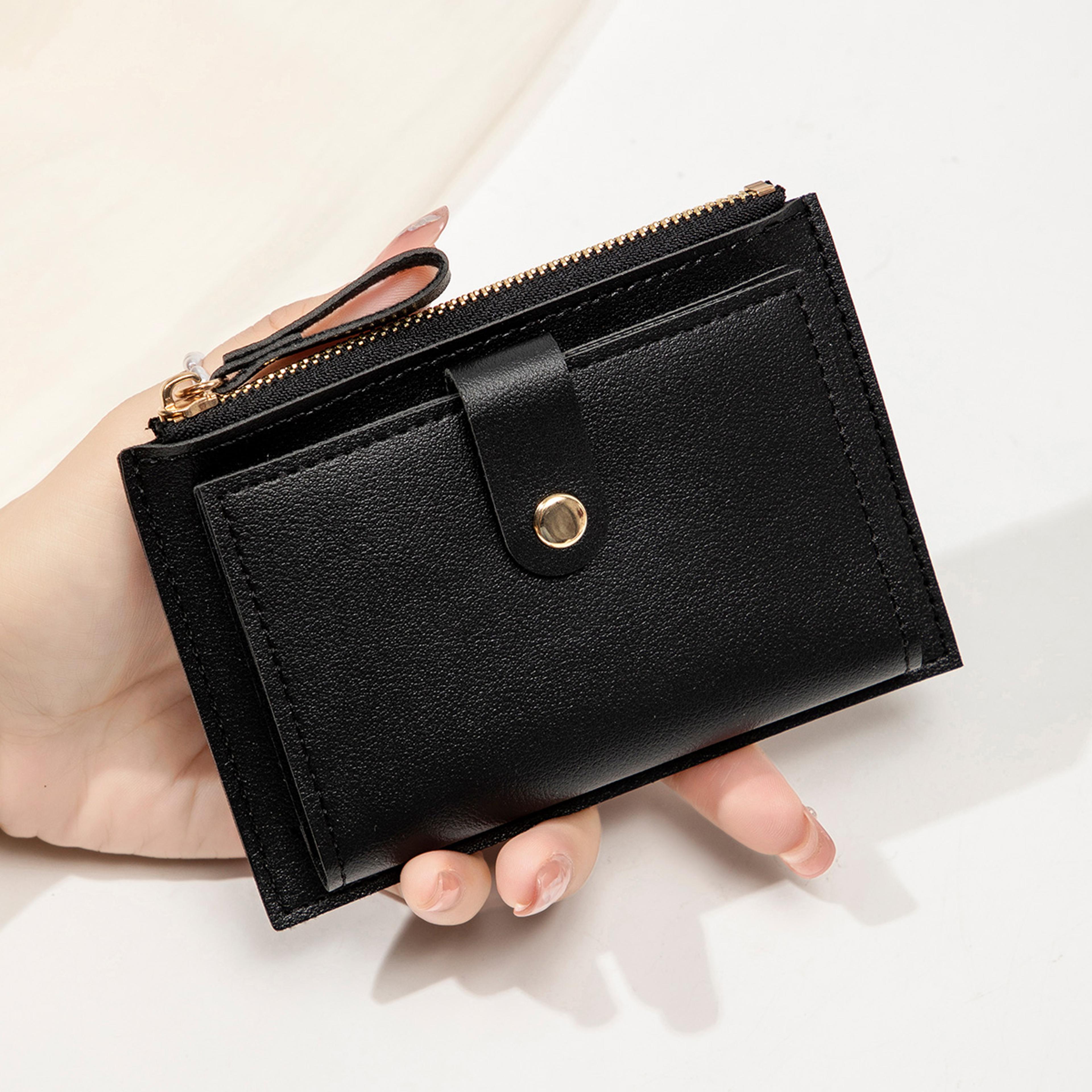 minimalist women card holder wallet slim pu leather mini credit card holder
