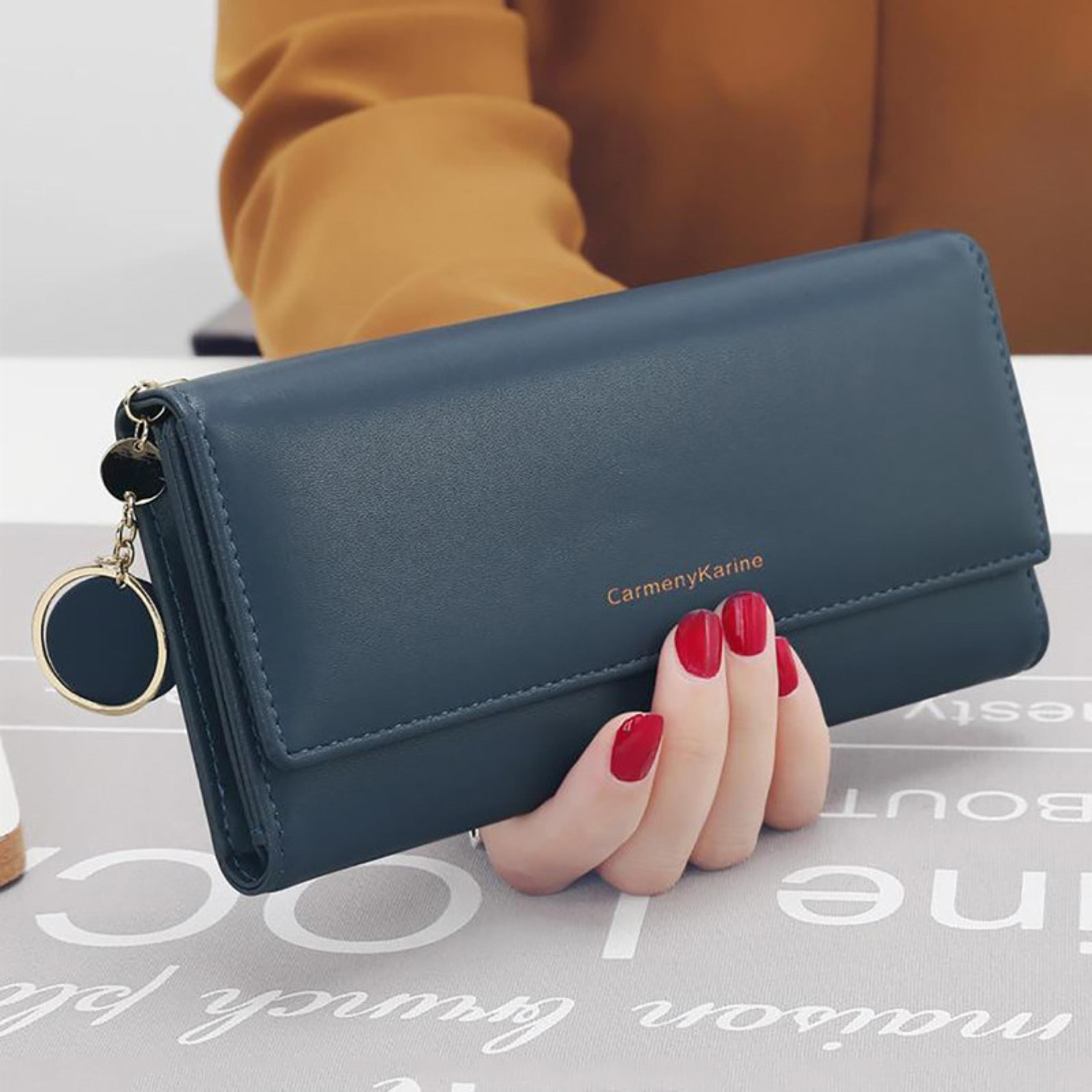 women pu leather long wallet multi card clutch purse