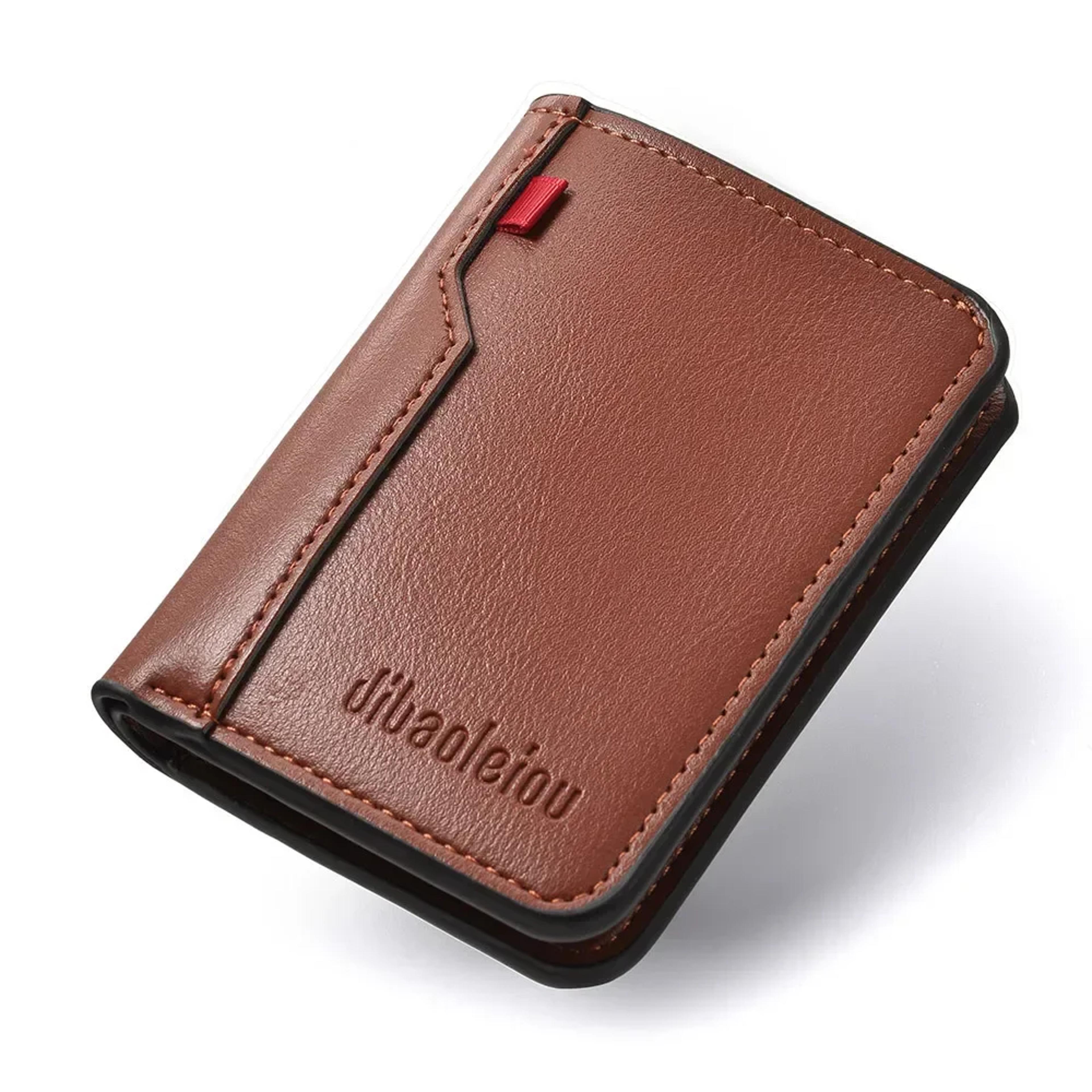ultra thin pu leather card holder slim wallet for men
