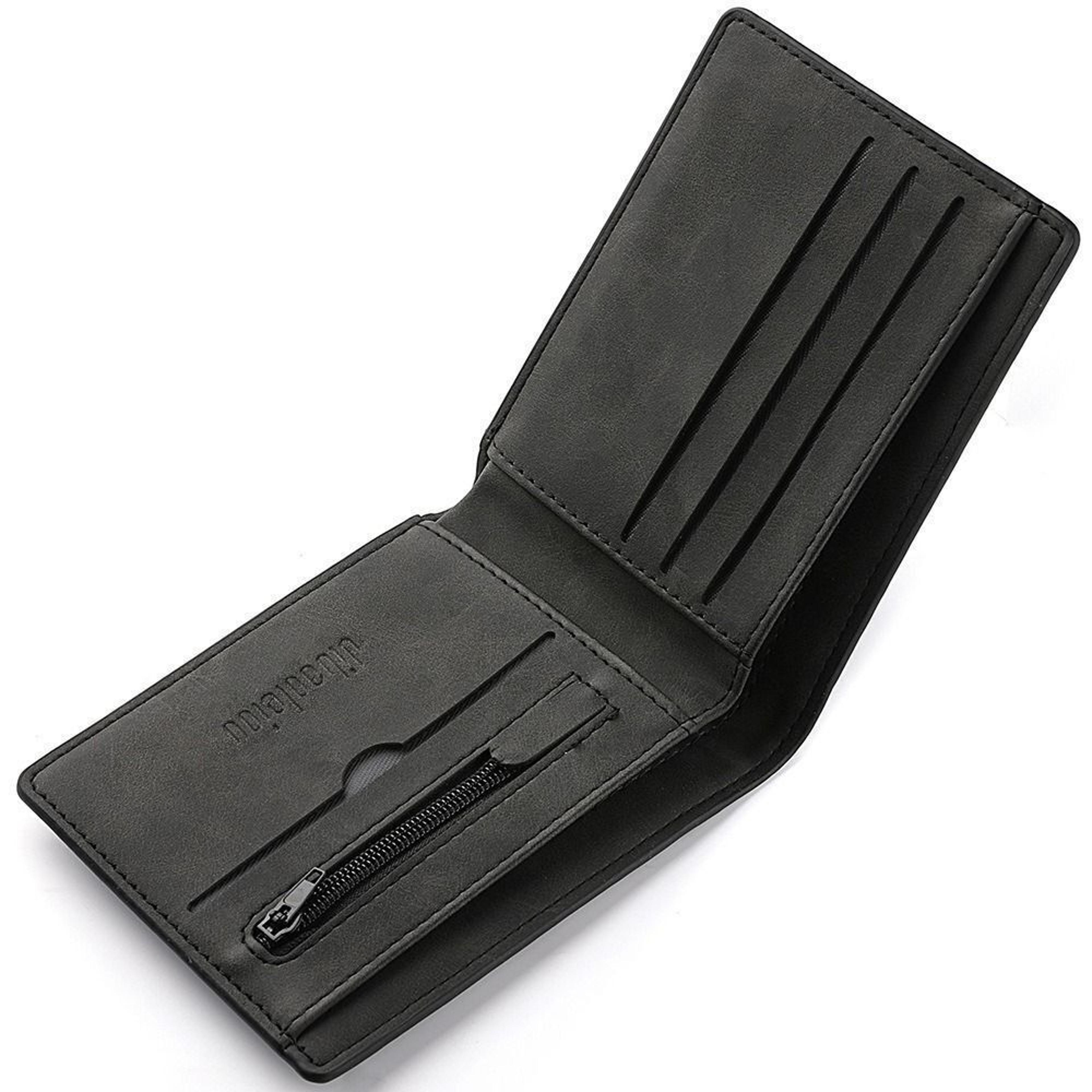 men pu leather multi card slot wallet with coin pocket
