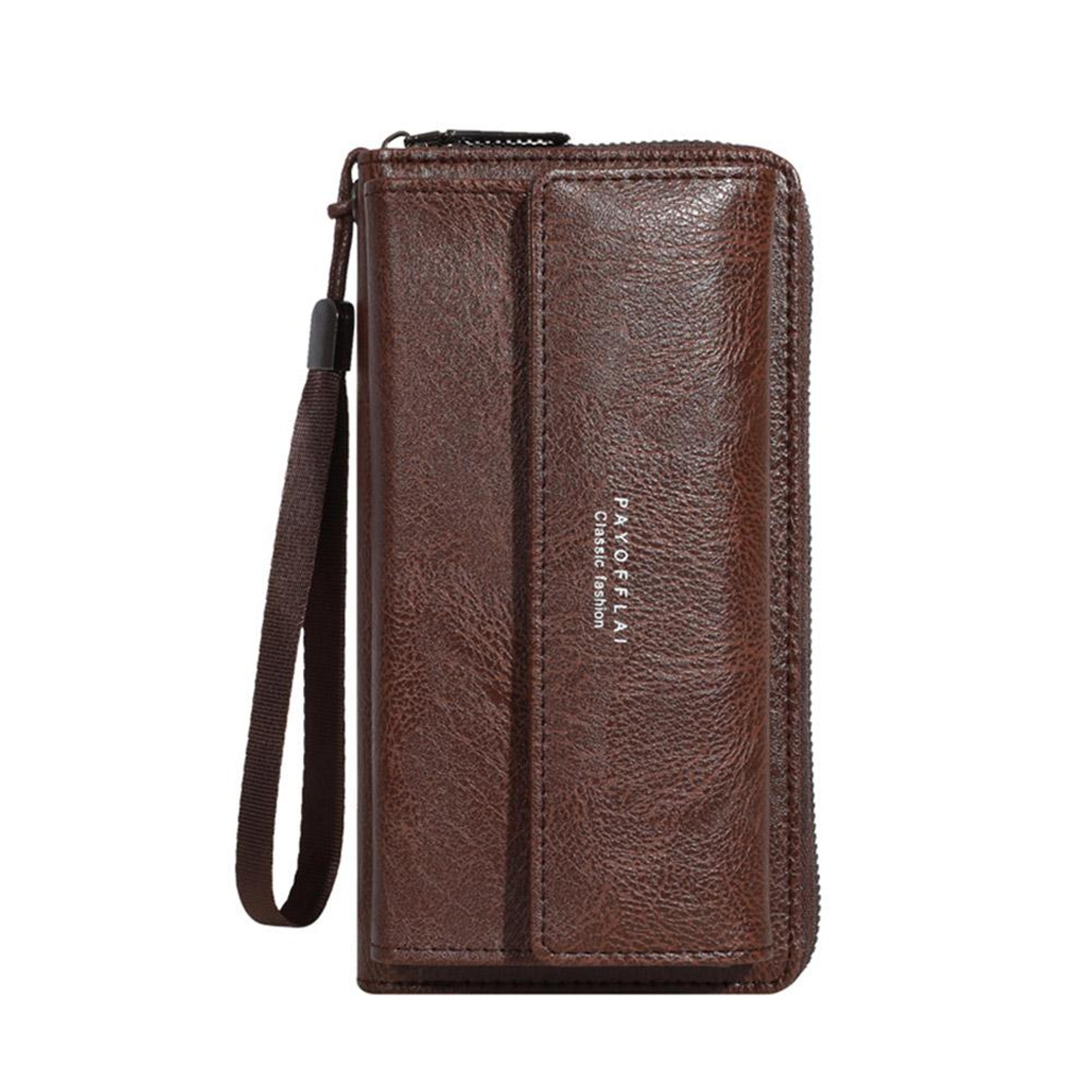 long pu leather phone clutch wallet with multi card slots