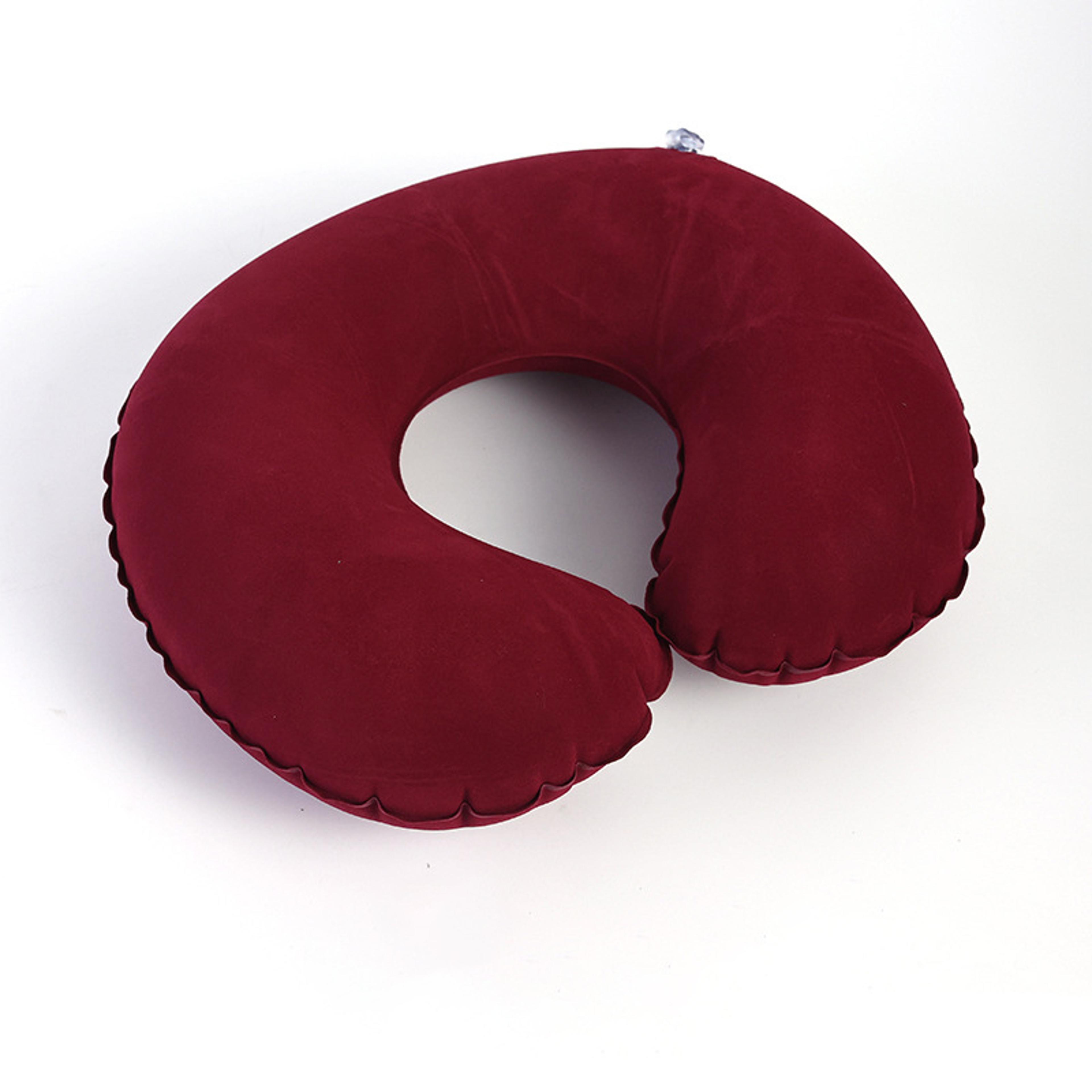 inflatable travel neck pillow compact c shaped airplane pillow