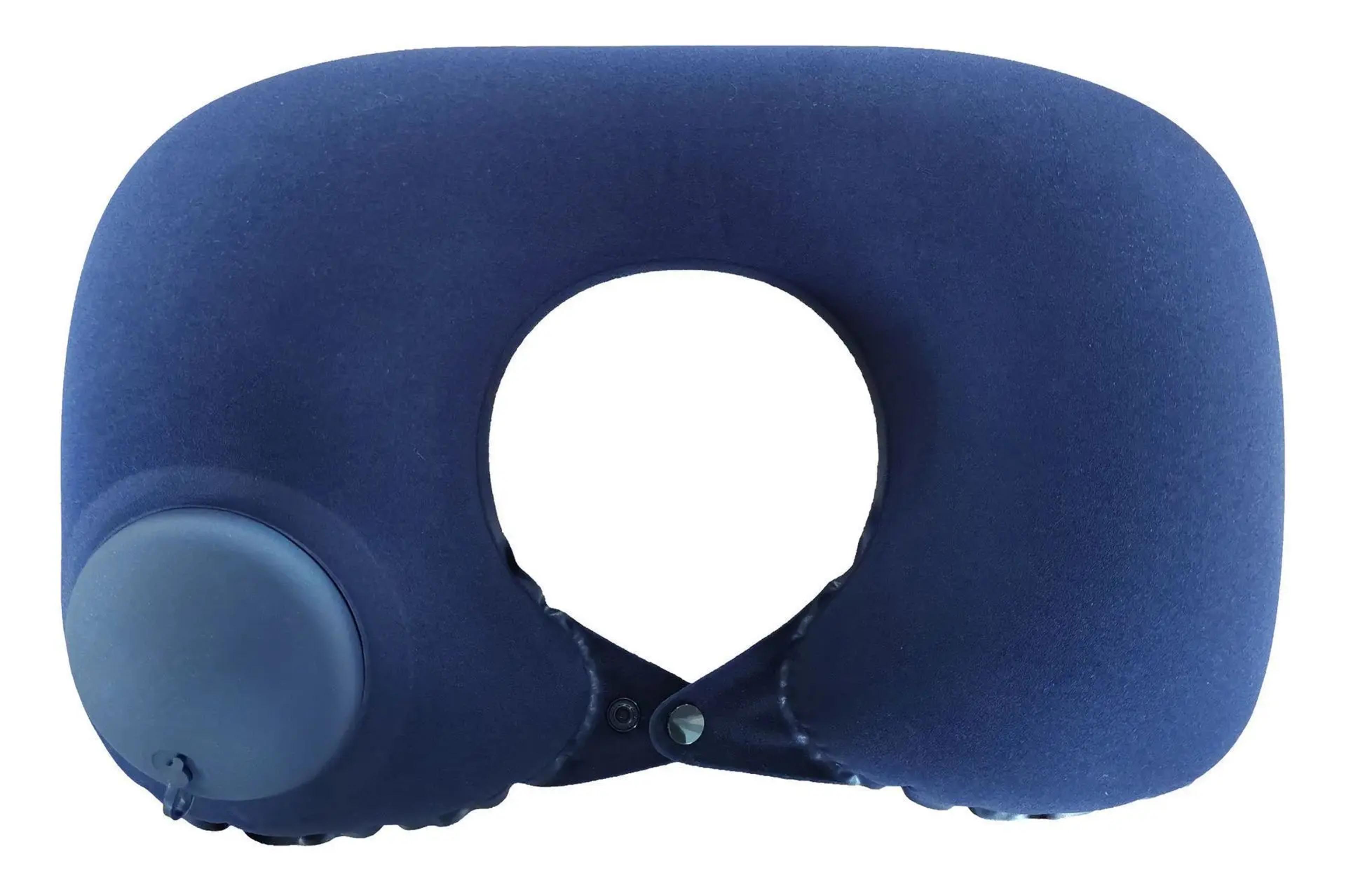 compact inflatable travel pillow for airplane, car, camping and outdoor naps