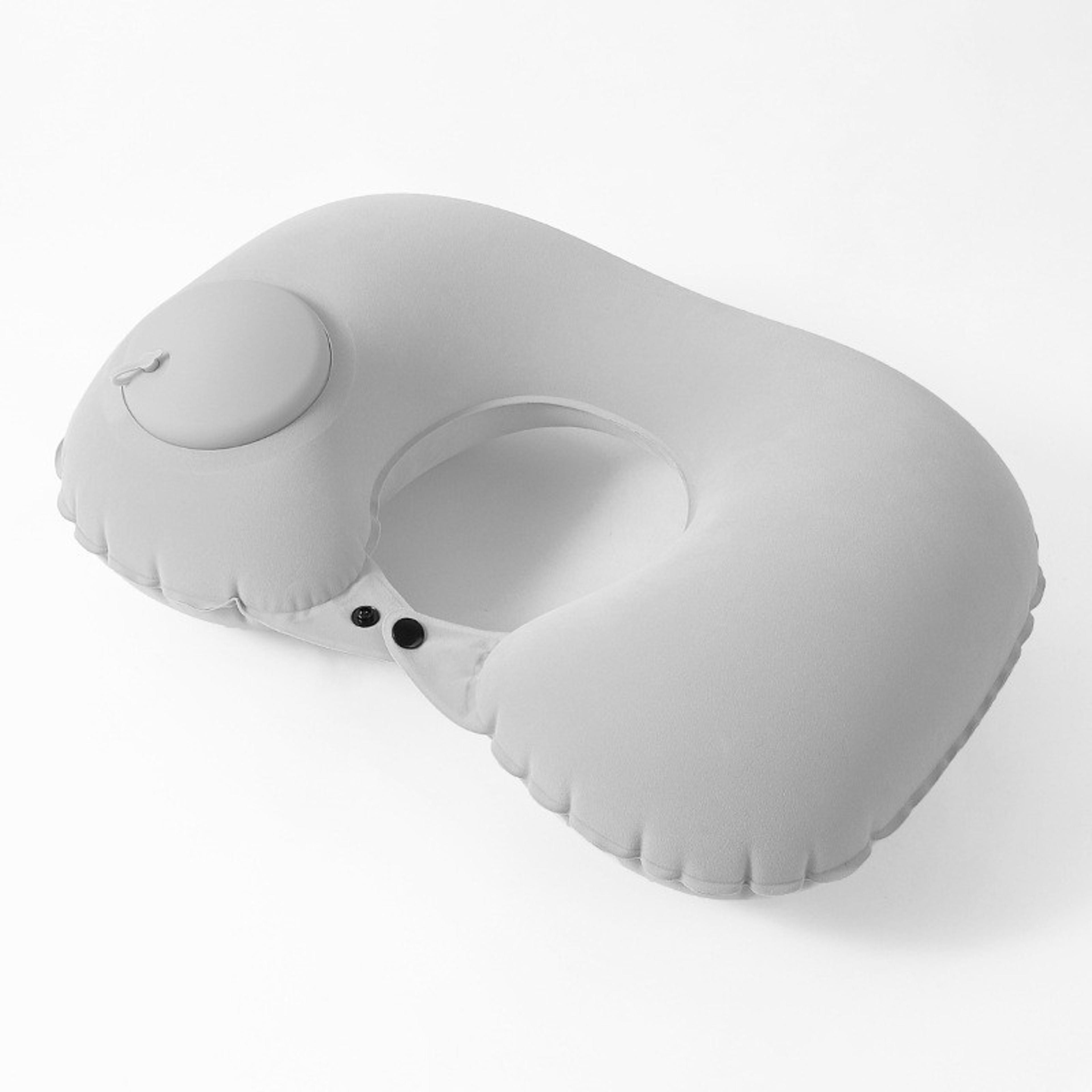 press inflatable travel pillow foldable u shaped airplane neck pillow