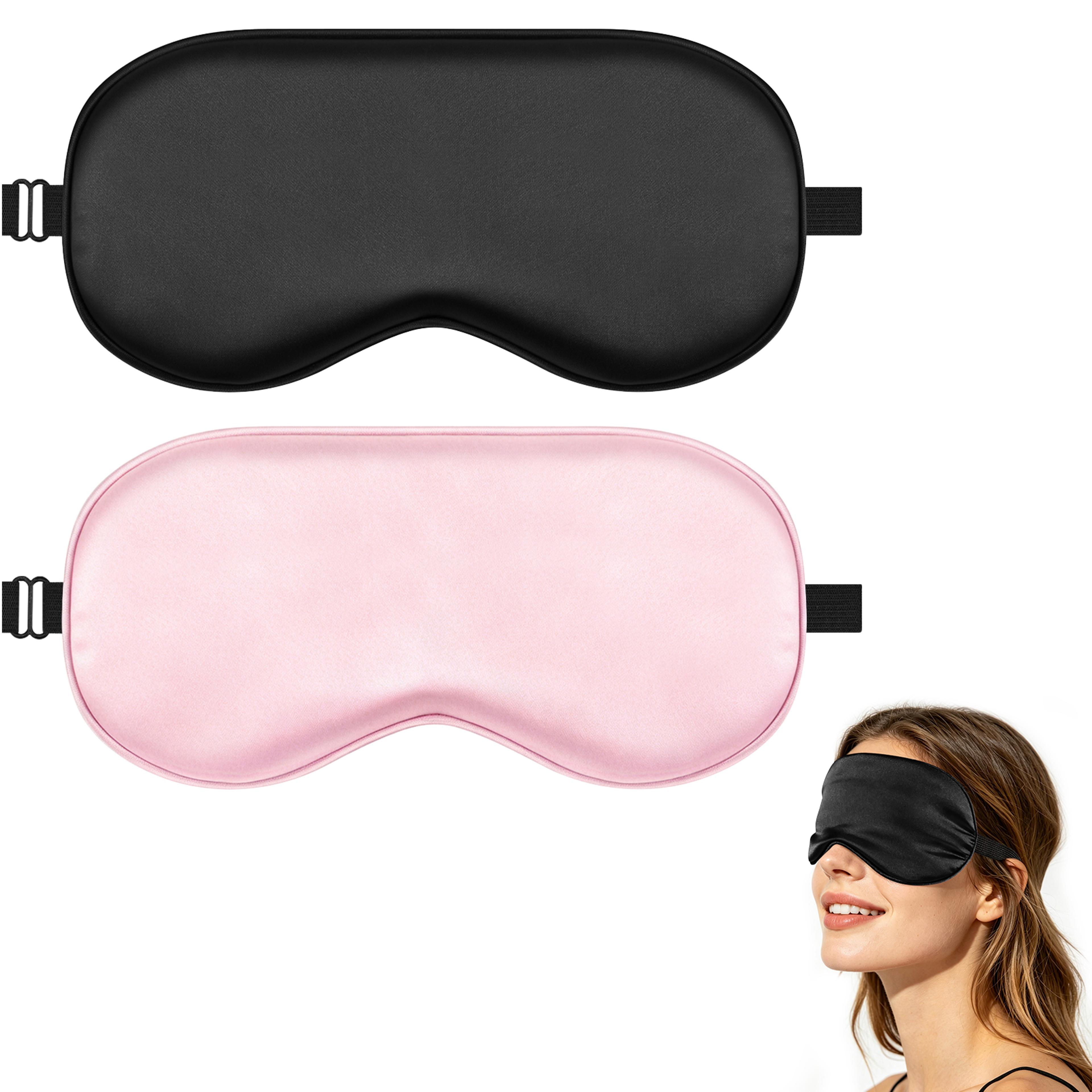 silk sleep mask soft padded light blocking eye mask for travel, nap and night rest