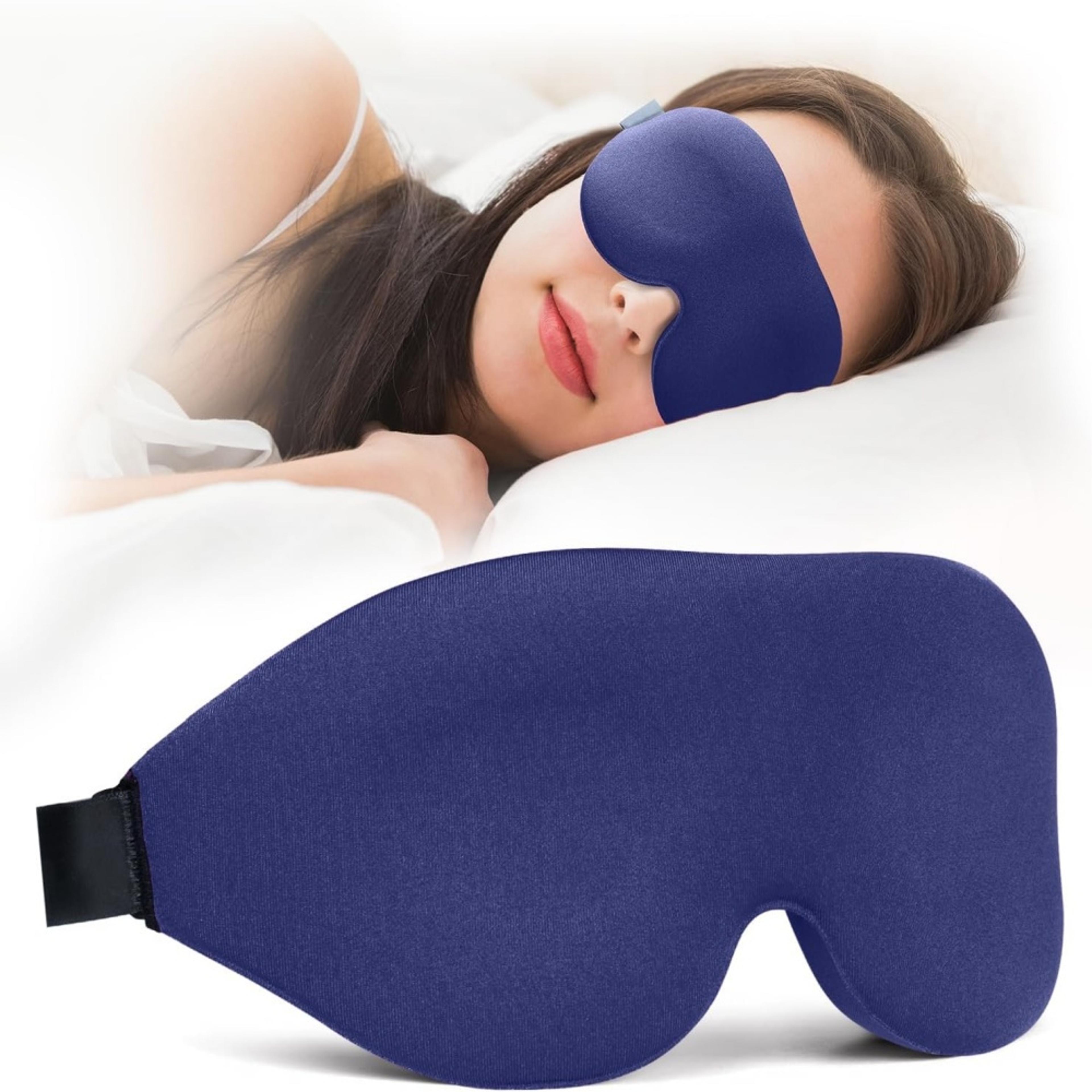 contoured blackout sleep mask for travel, naps and night rest