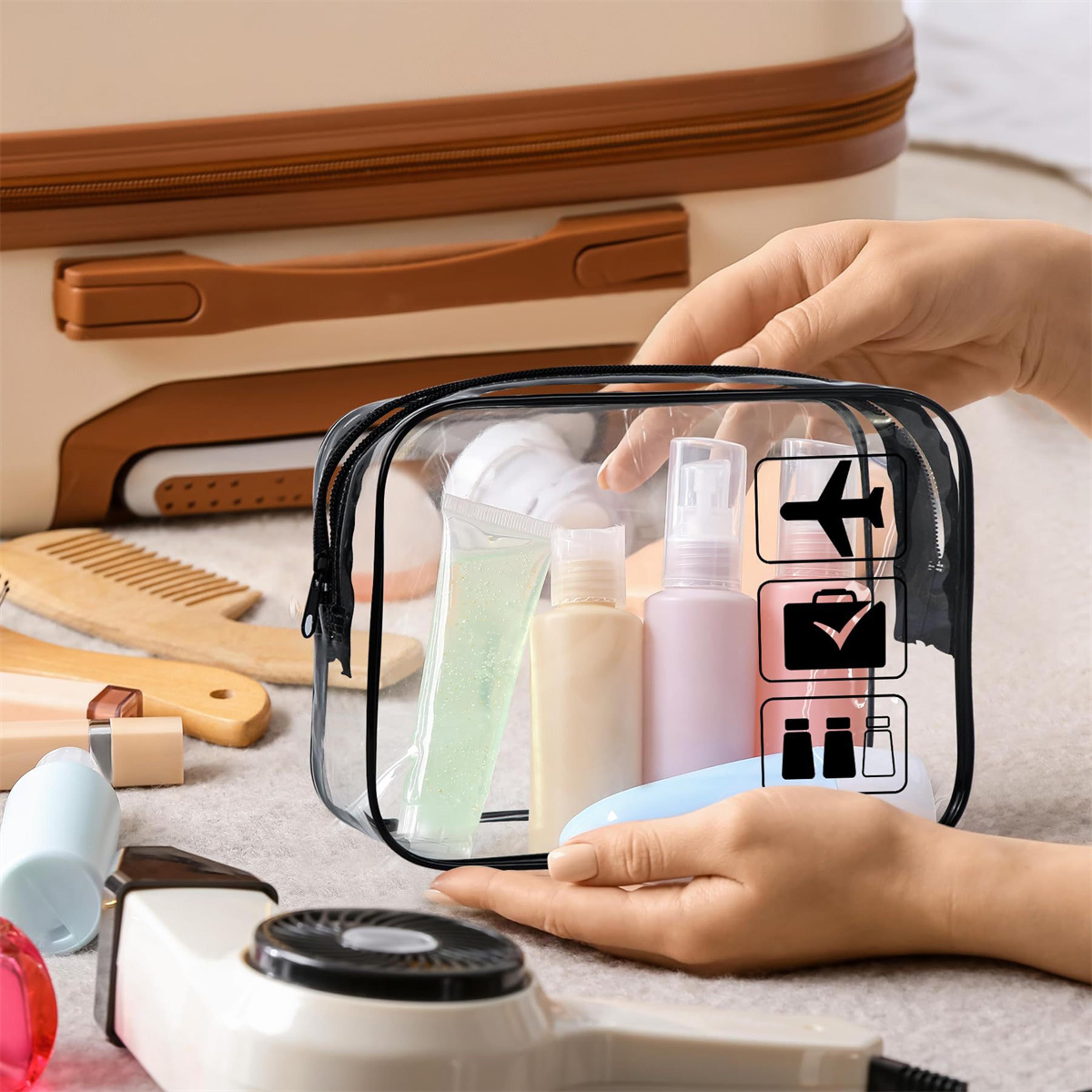 clear approved travel toiletry bag for carry on liquids and makeup