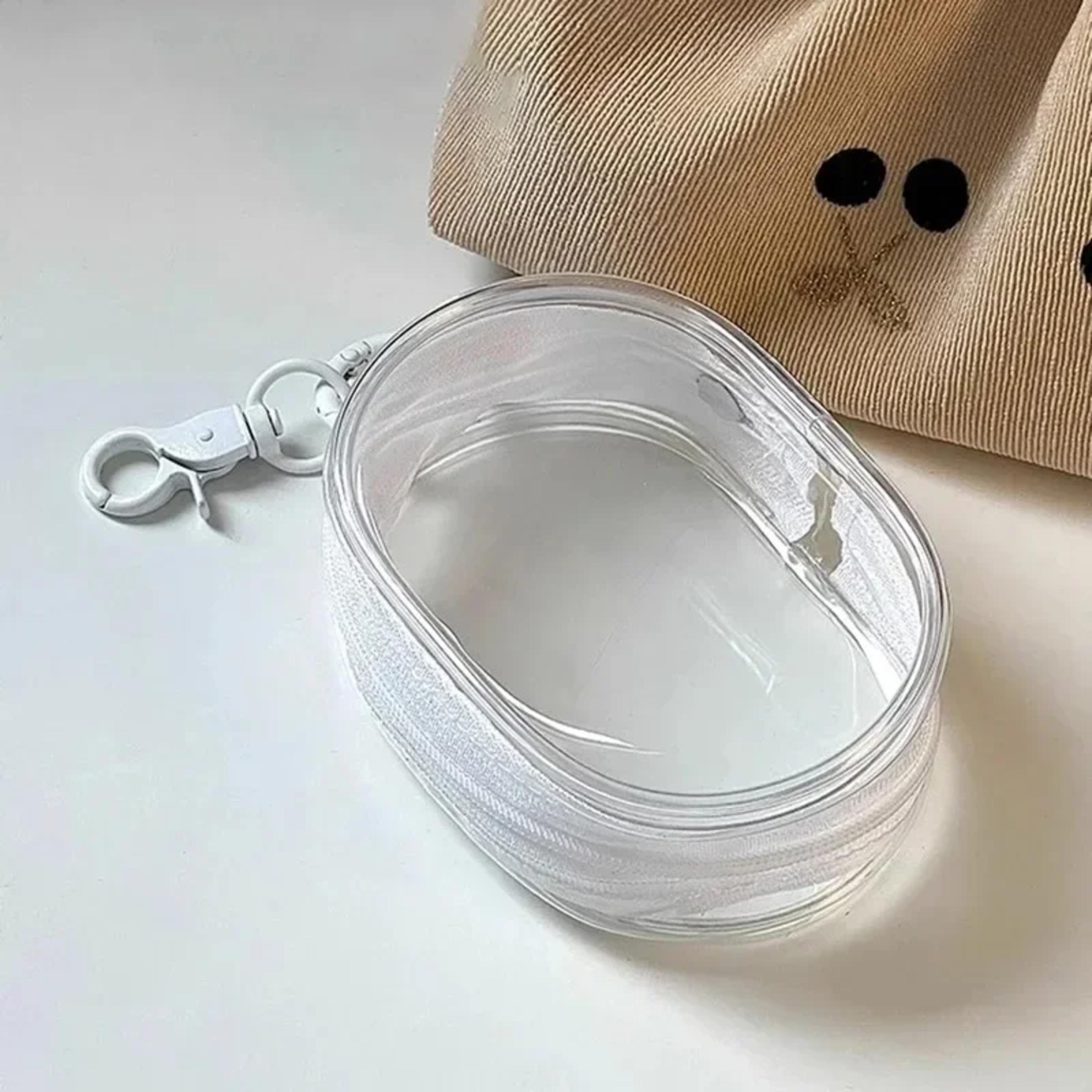 mini clear zipper storage bag portable transparent organizer pouch