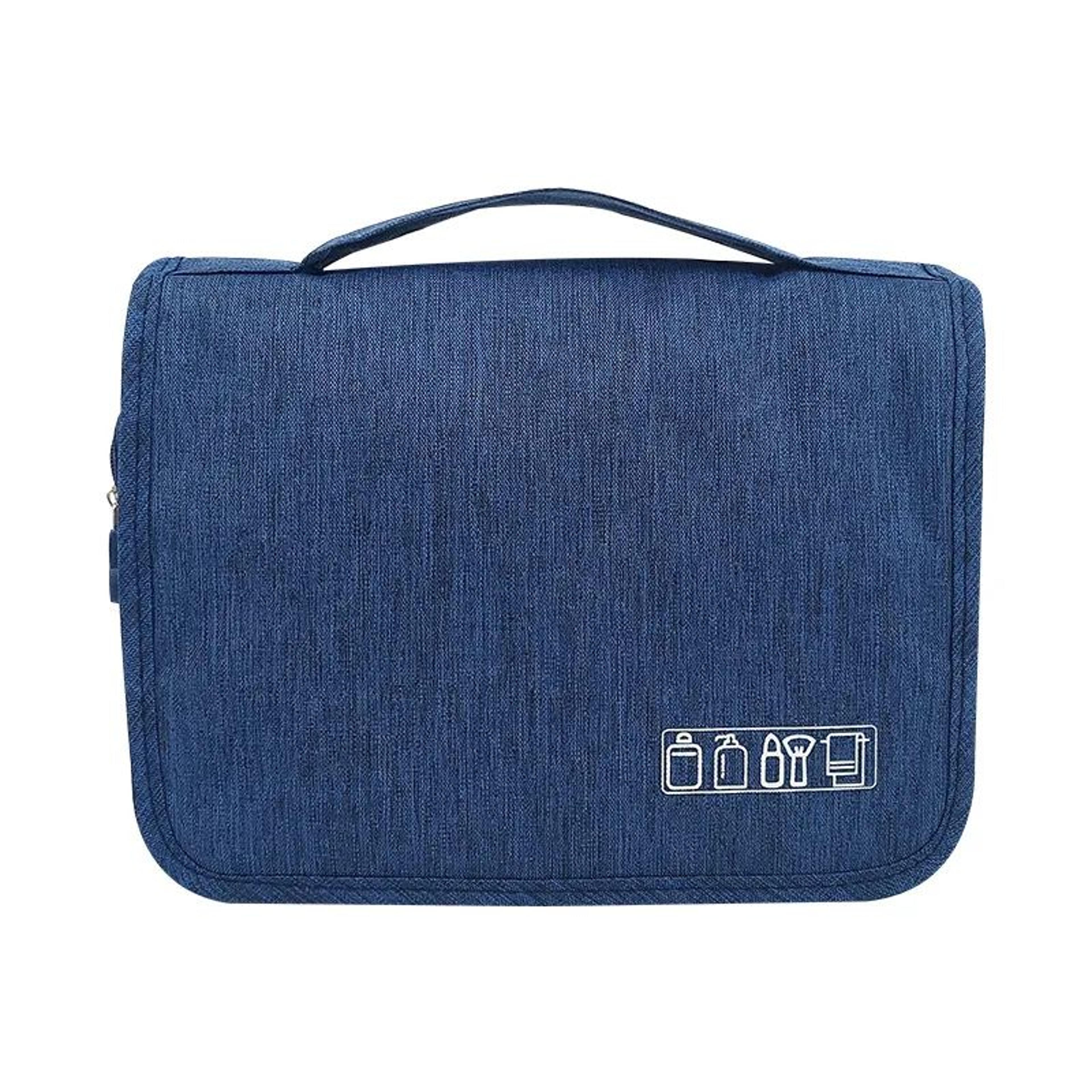 foldable hanging toiletry bag with wet dry cosmetic organizer compartments