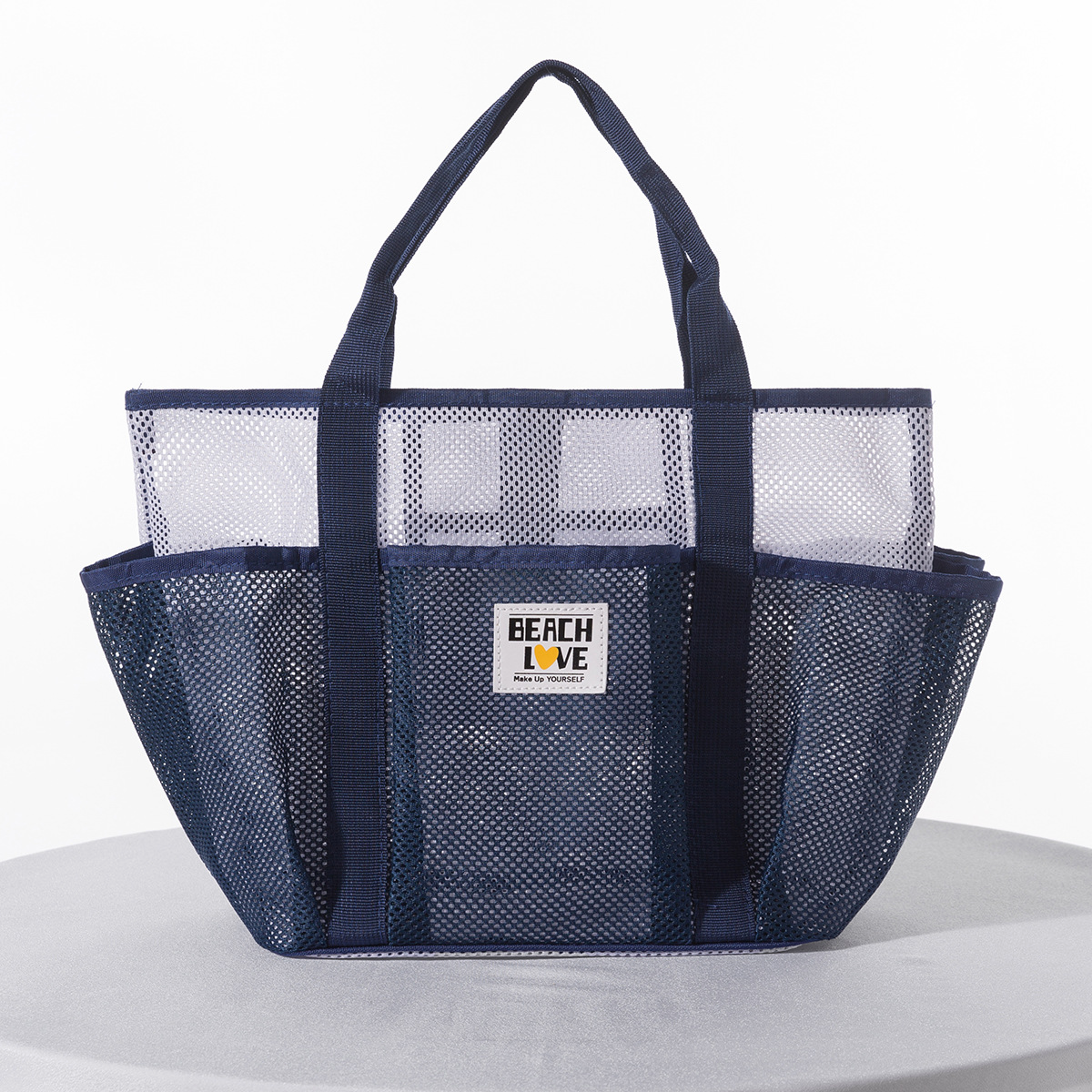 mesh swim bag with wet dry separation, large capacity beach travel organizer
