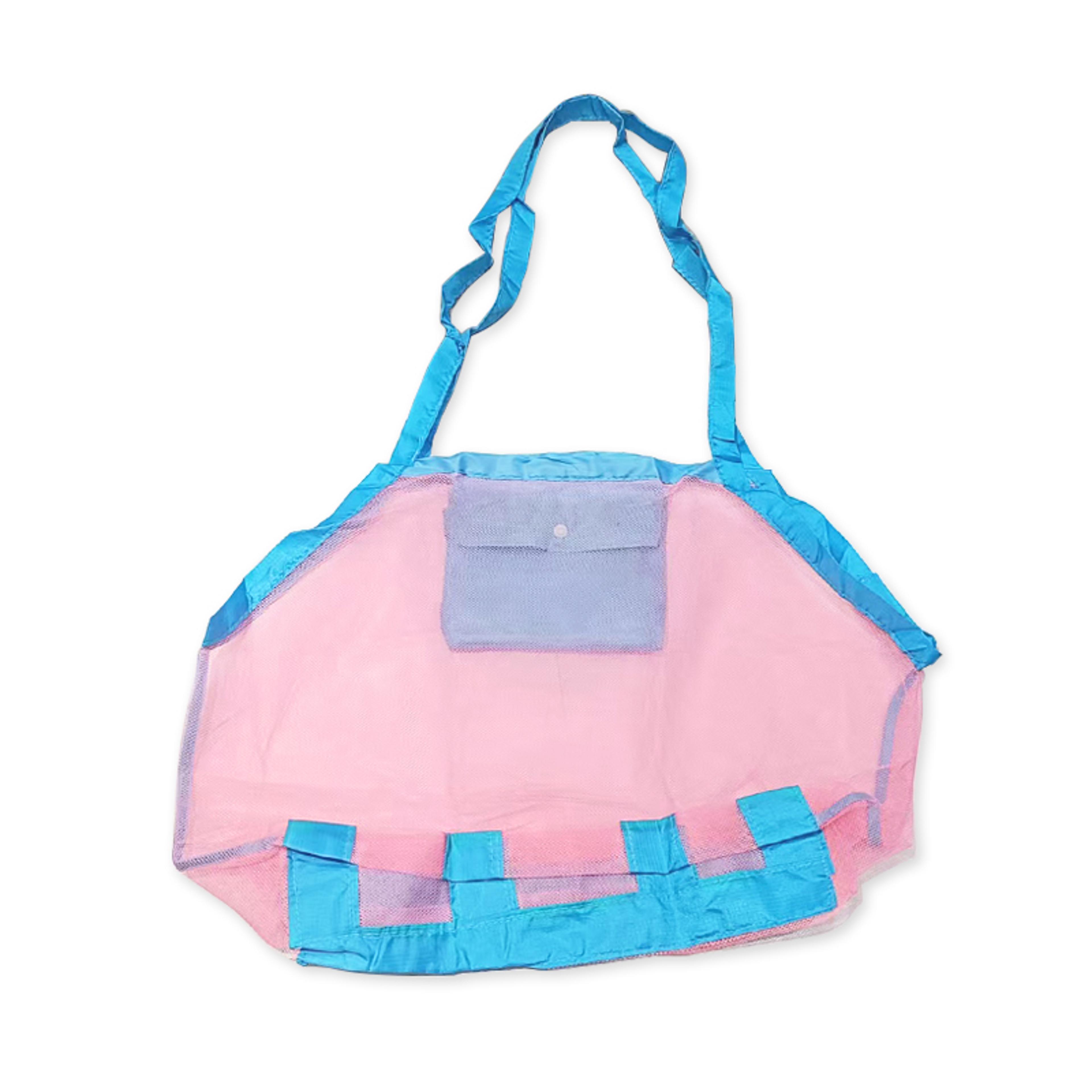 large mesh beach bag for toys, towels and travel storage