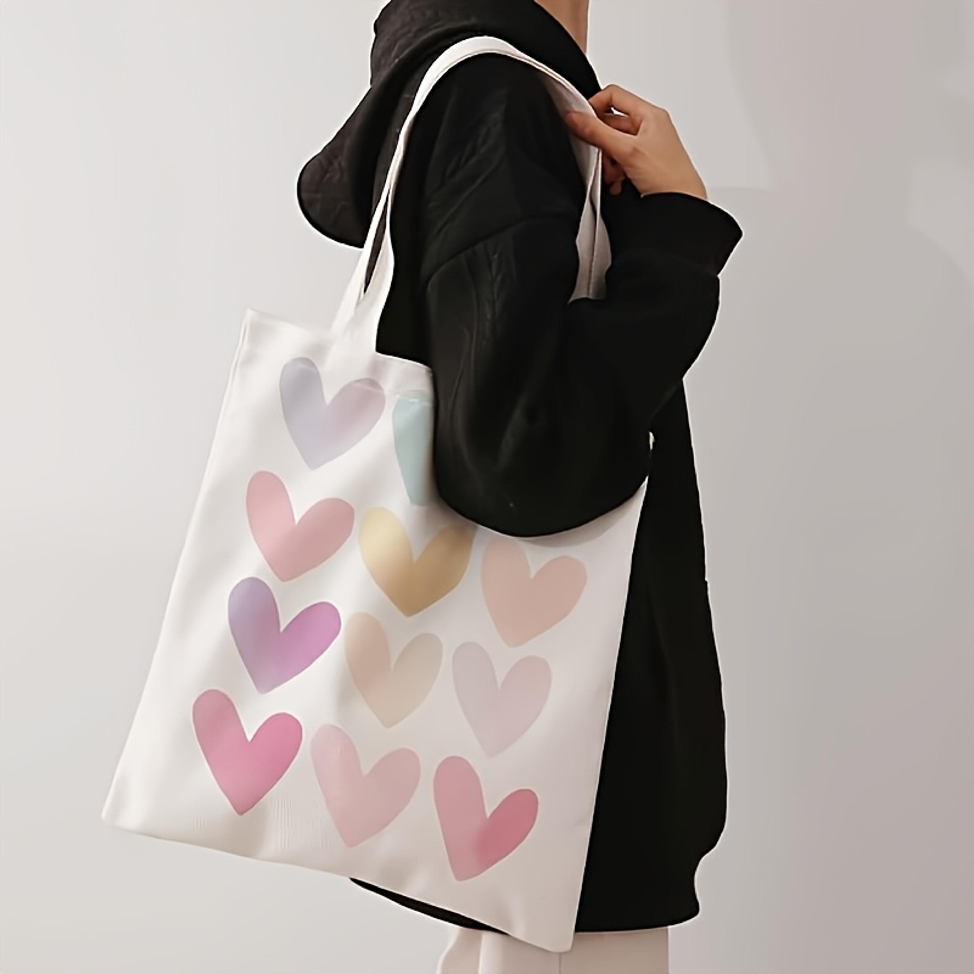 cute heart travel makeup bag canvas cosmetic pouch for toiletries and jewelry