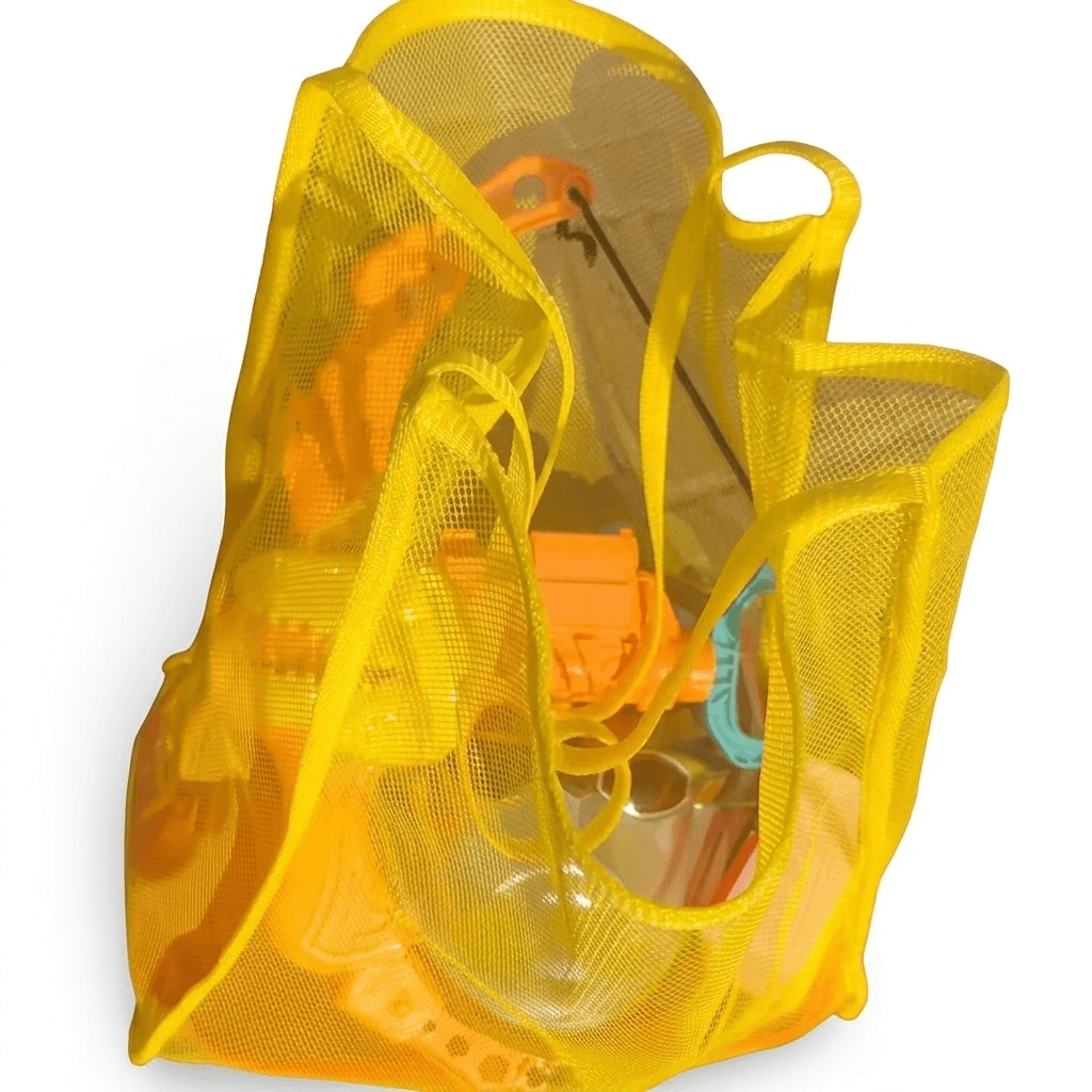 large mesh tote bag foldable beach toy storage nylon shoulder bag
