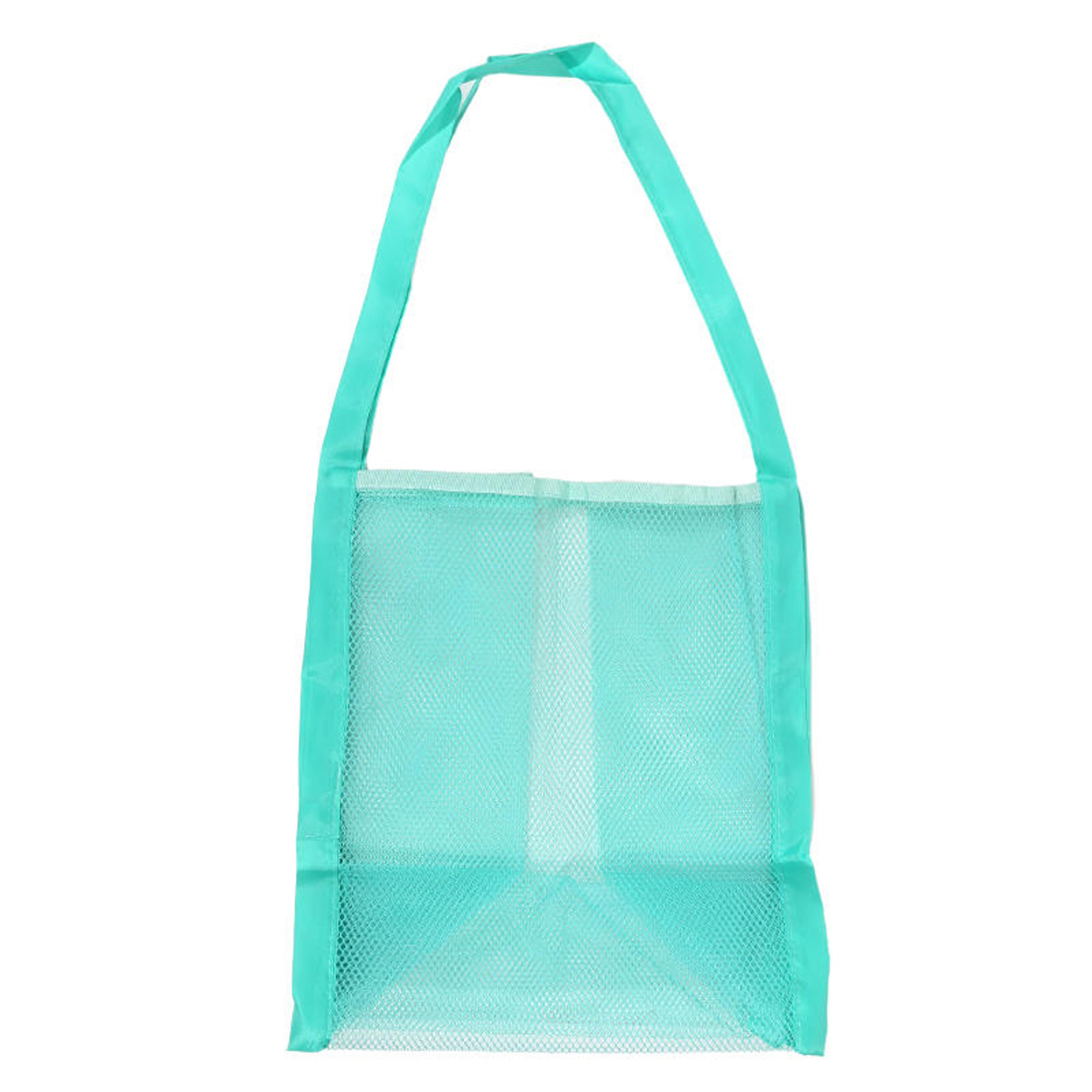 large mesh beach bag for toys, sand away foldable swim tote