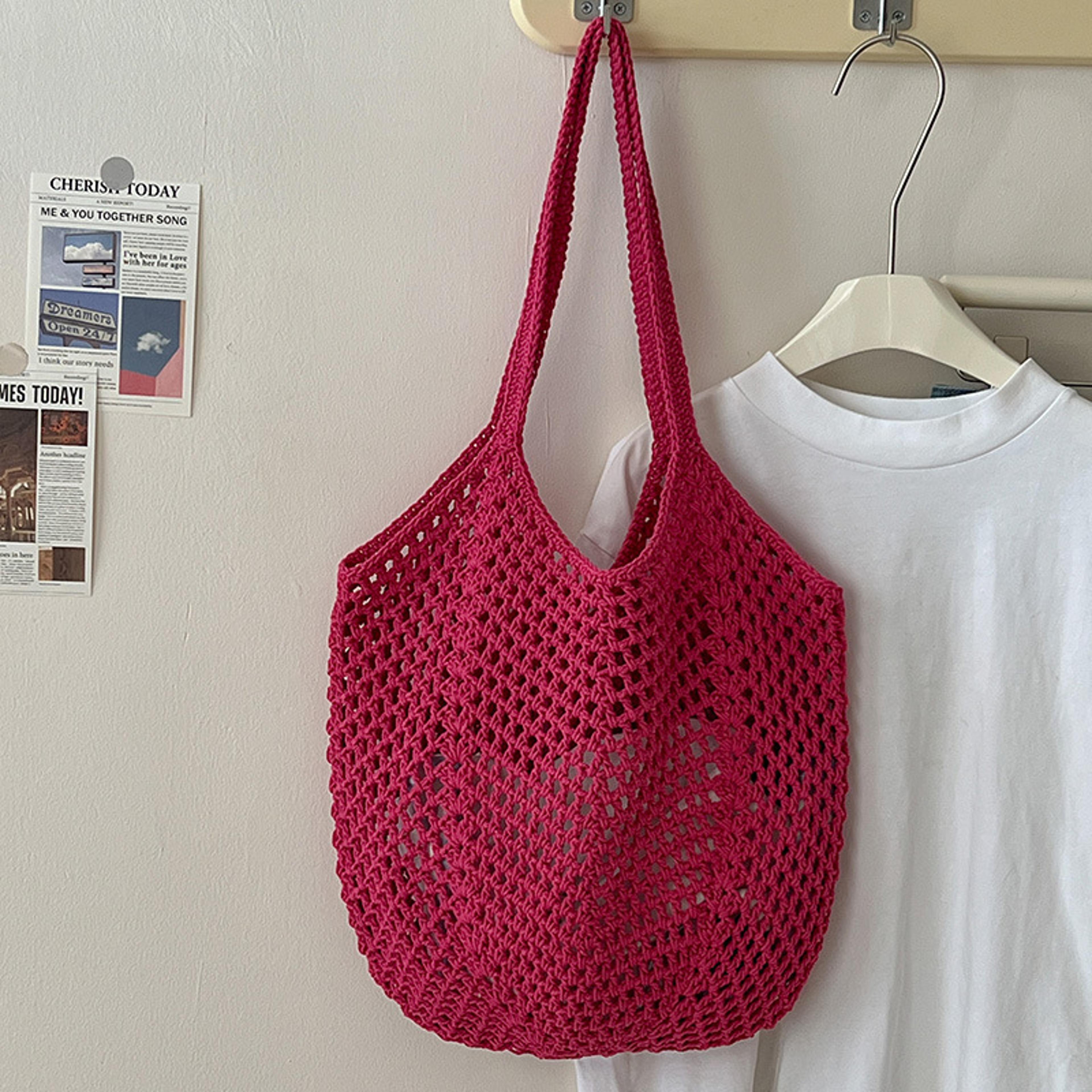 large capacity crochet tote bag for women summer woven shoulder beach bag