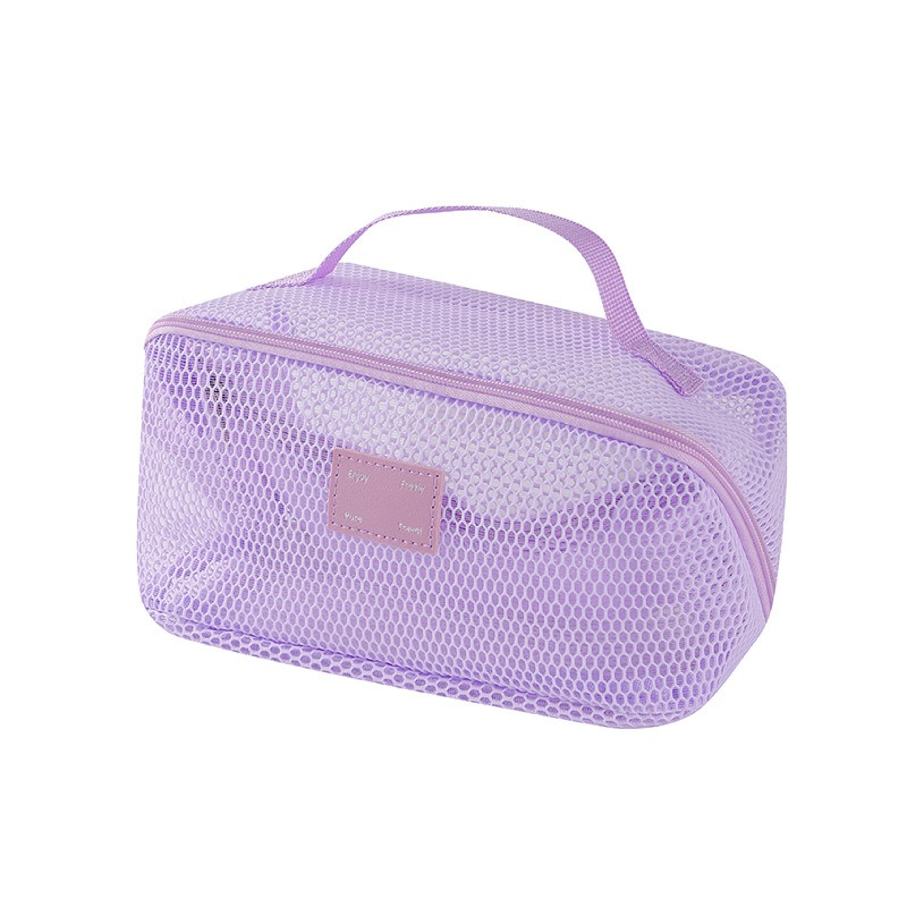 large capacity mesh makeup bag transparent travel cosmetic organizer