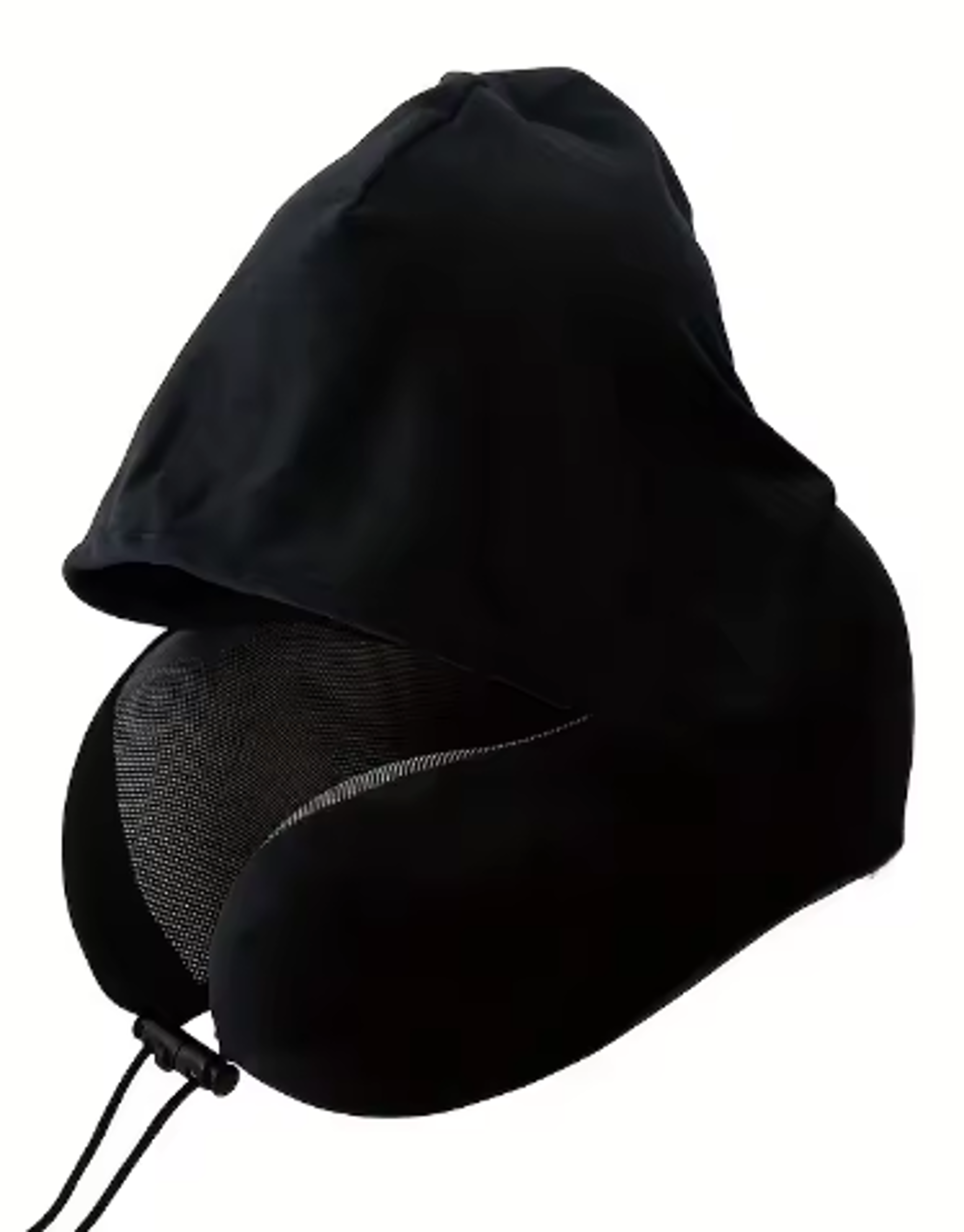 hooded memory foam travel pillow with soft u shaped neck support