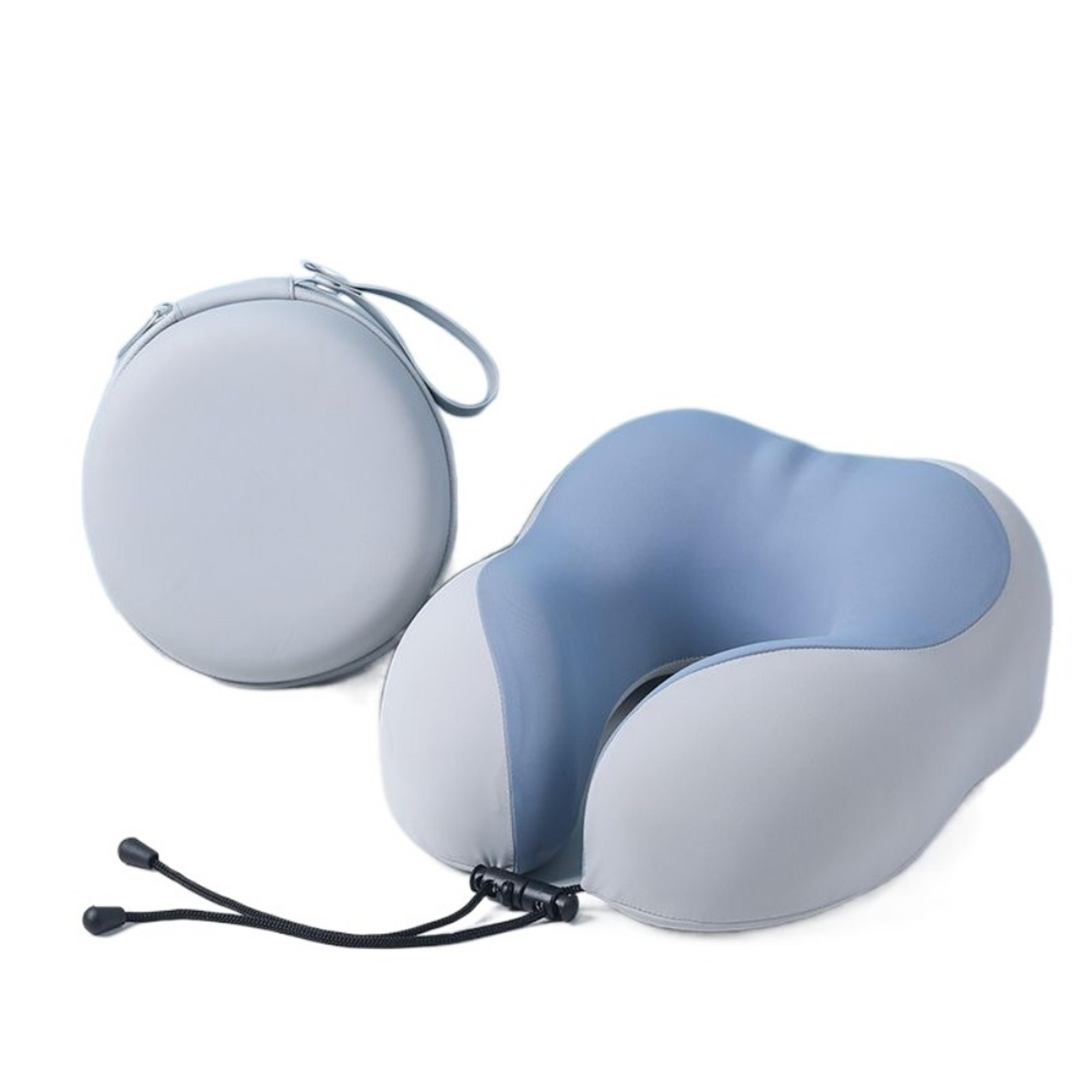 memory foam travel neck pillow with u shaped support and storage bag