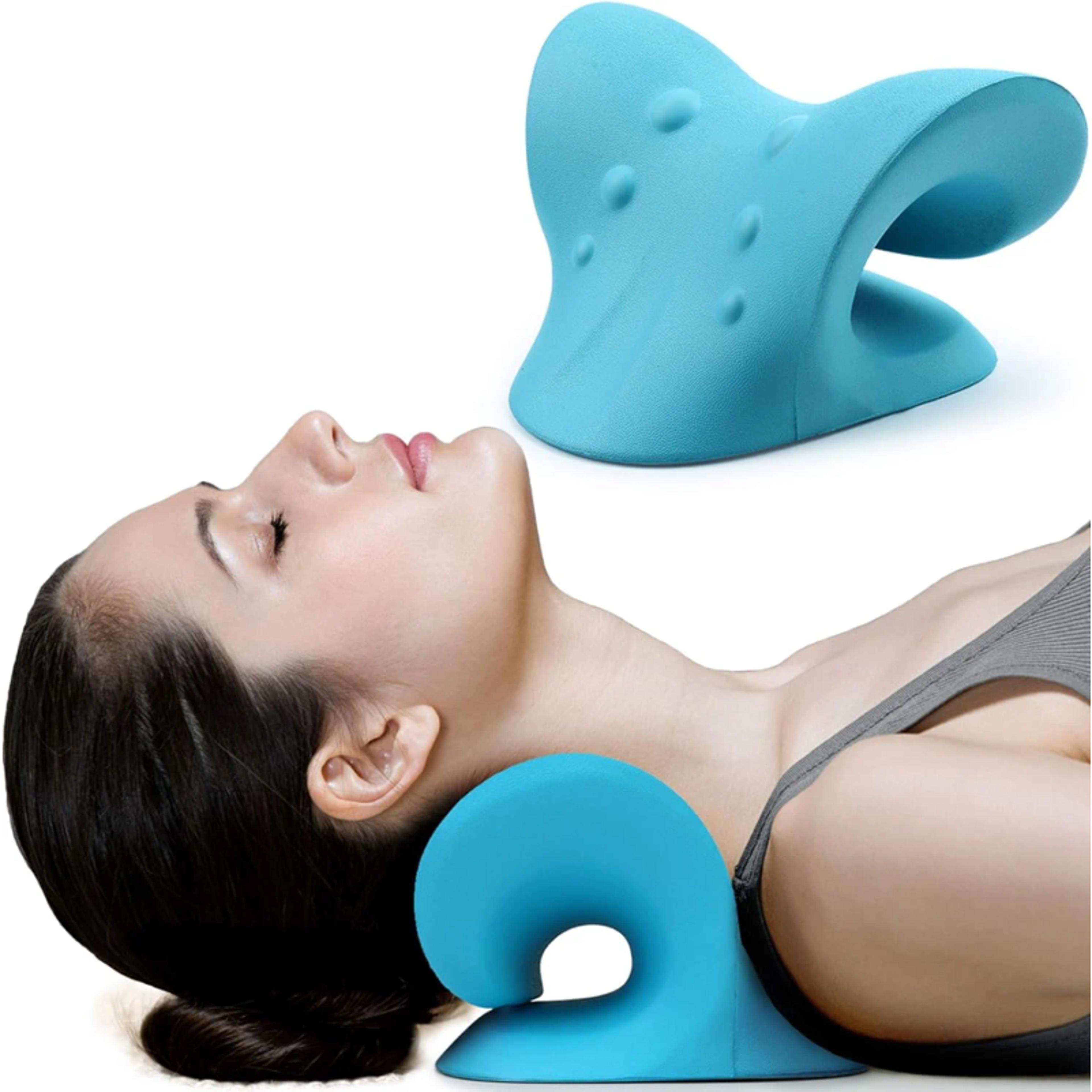 ergonomic cervical neck traction pillow for neck pain relief and shoulder relaxation