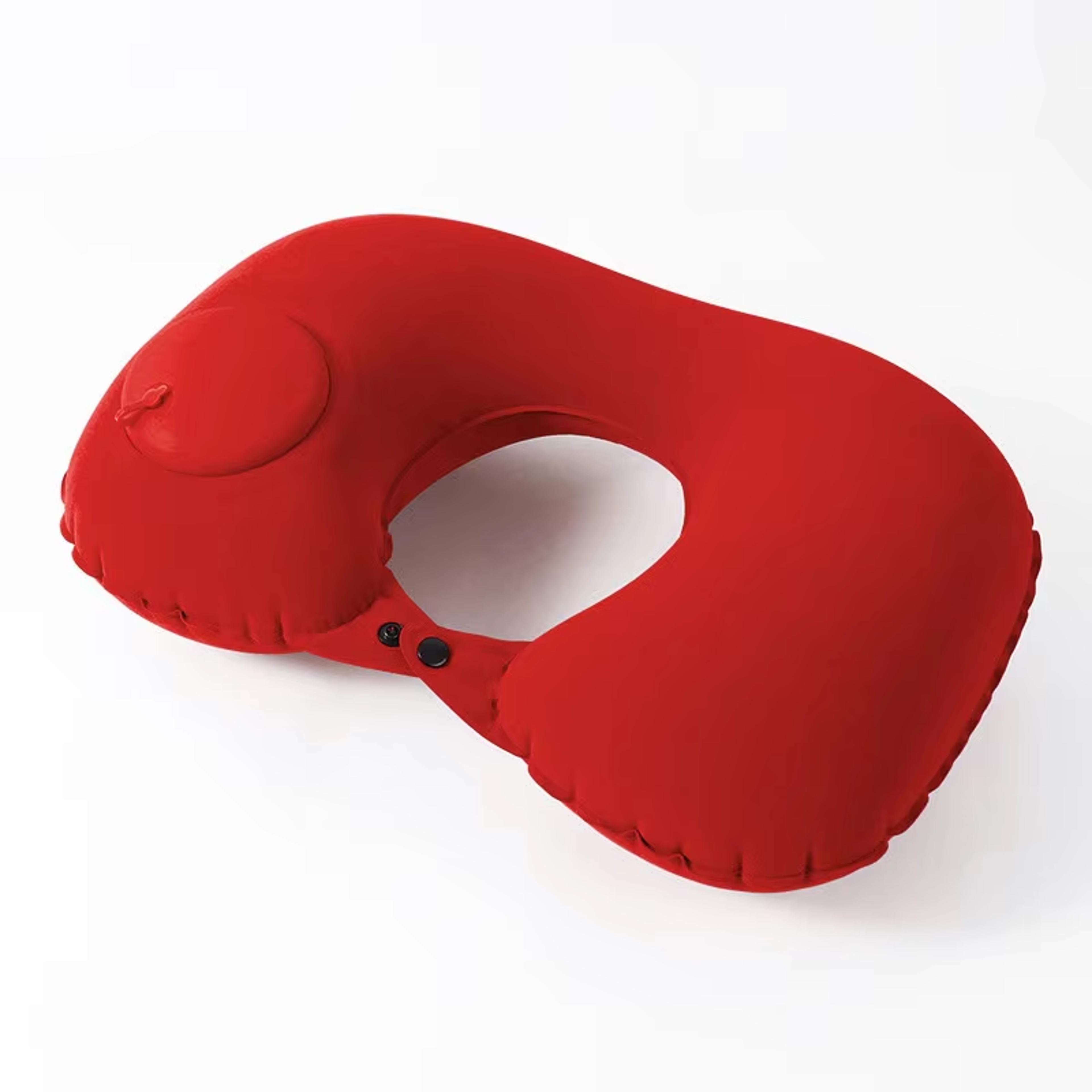 comfort plus inflatable travel pillow for airplane car and neck support