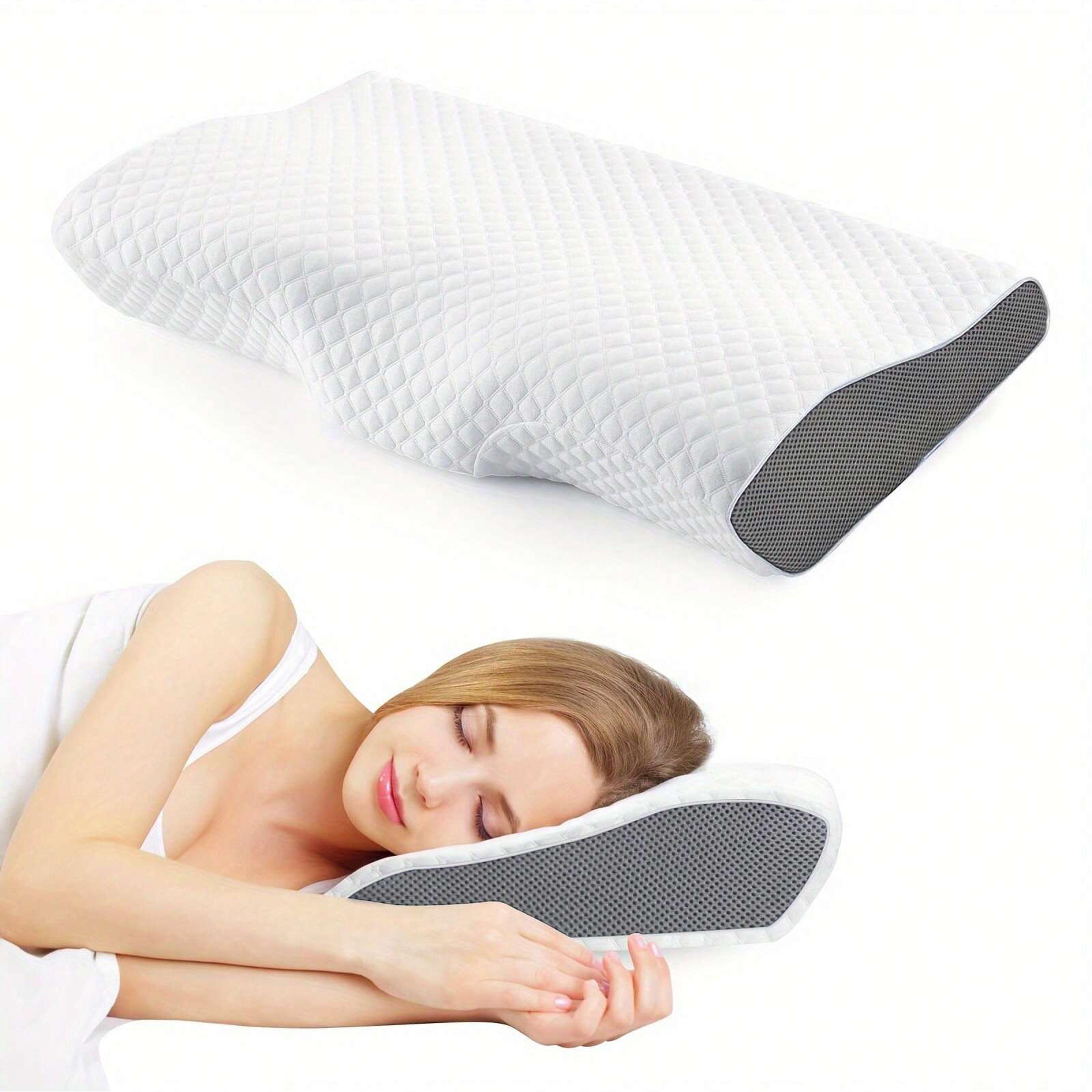 memory foam neck support pillow for side back and stomach sleepers