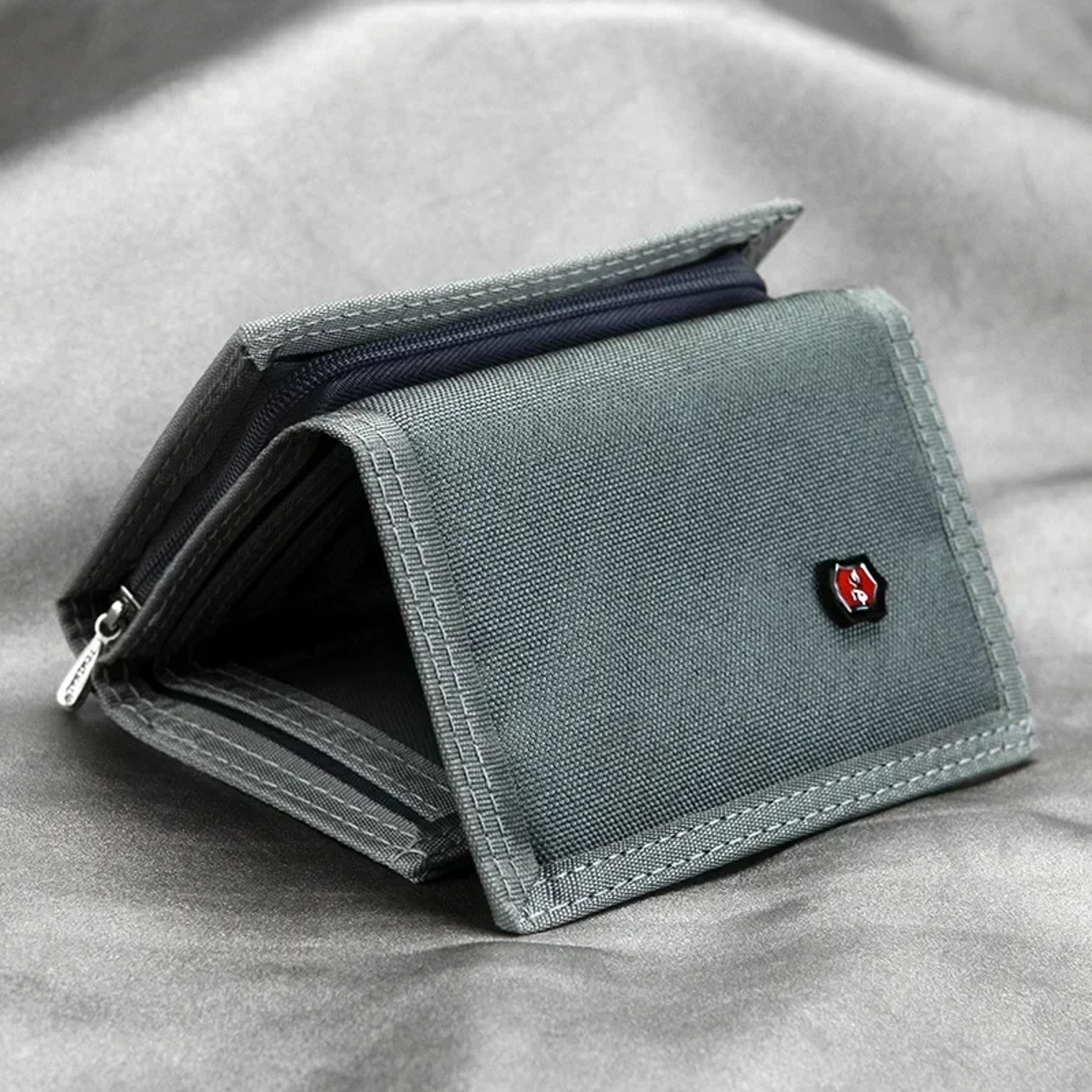 men's canvas wallet slim trifold coin purse card holder
