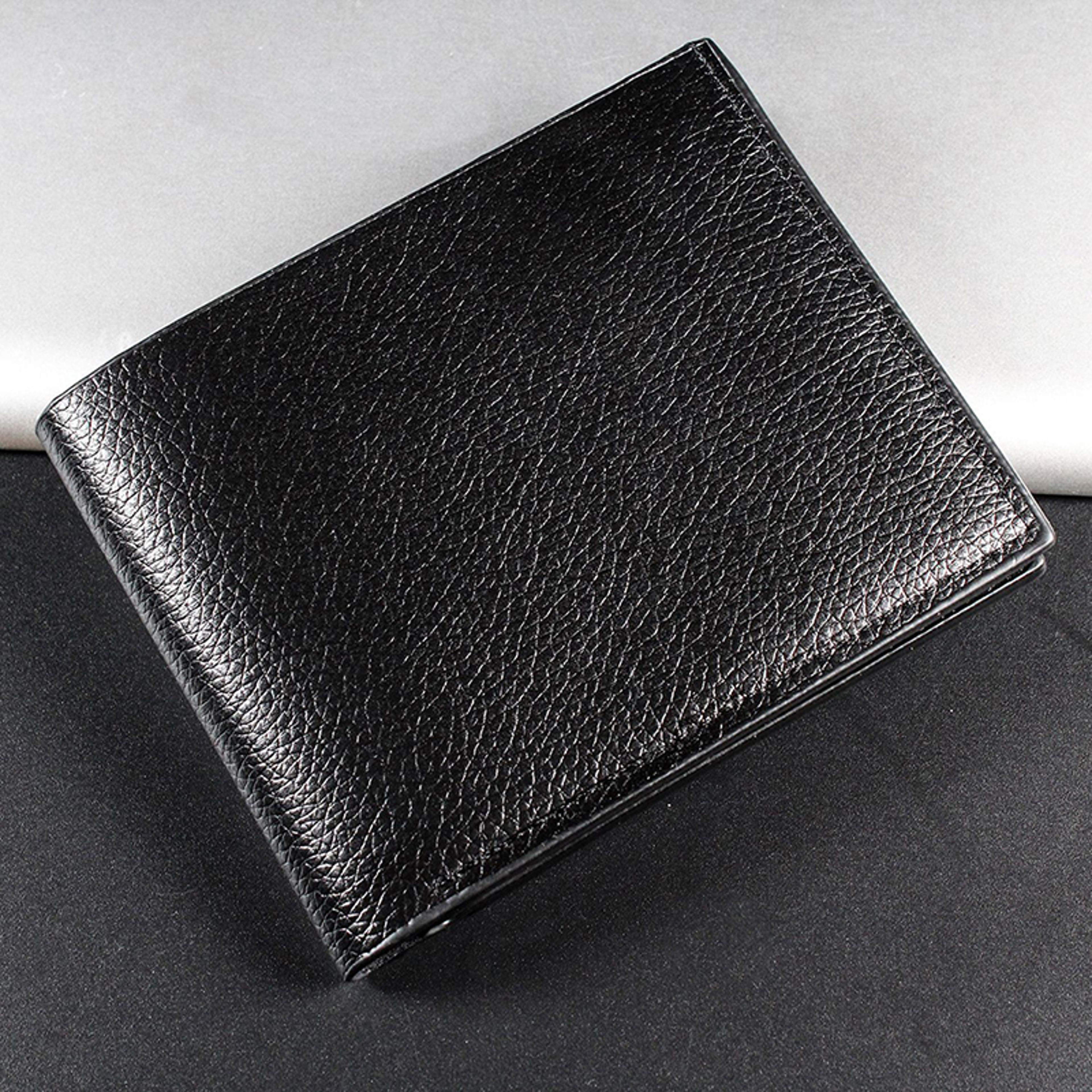 premium artificial leather short bifold men wallet black slim card holder
