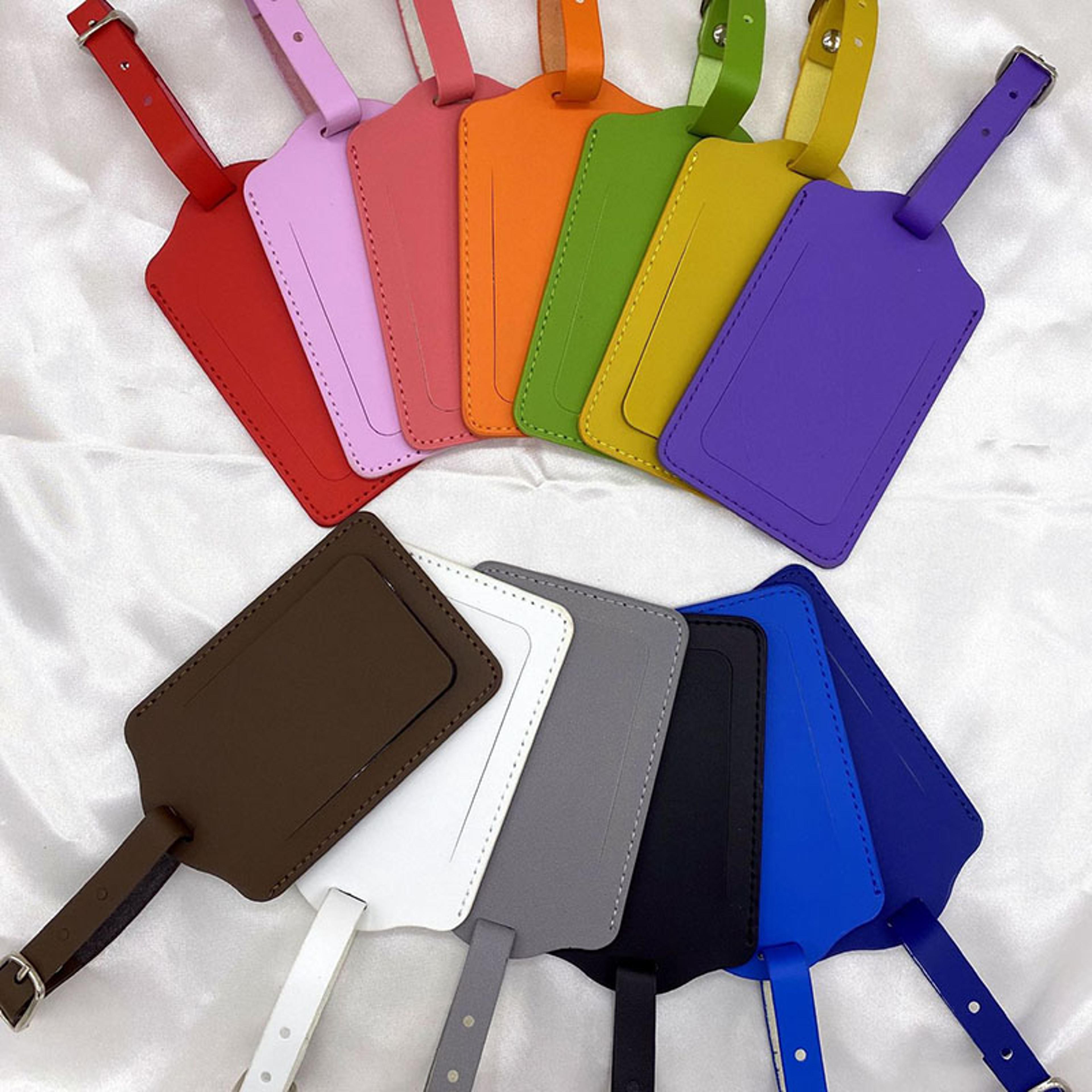 pu leather luggage tags for suitcase id and travel bags