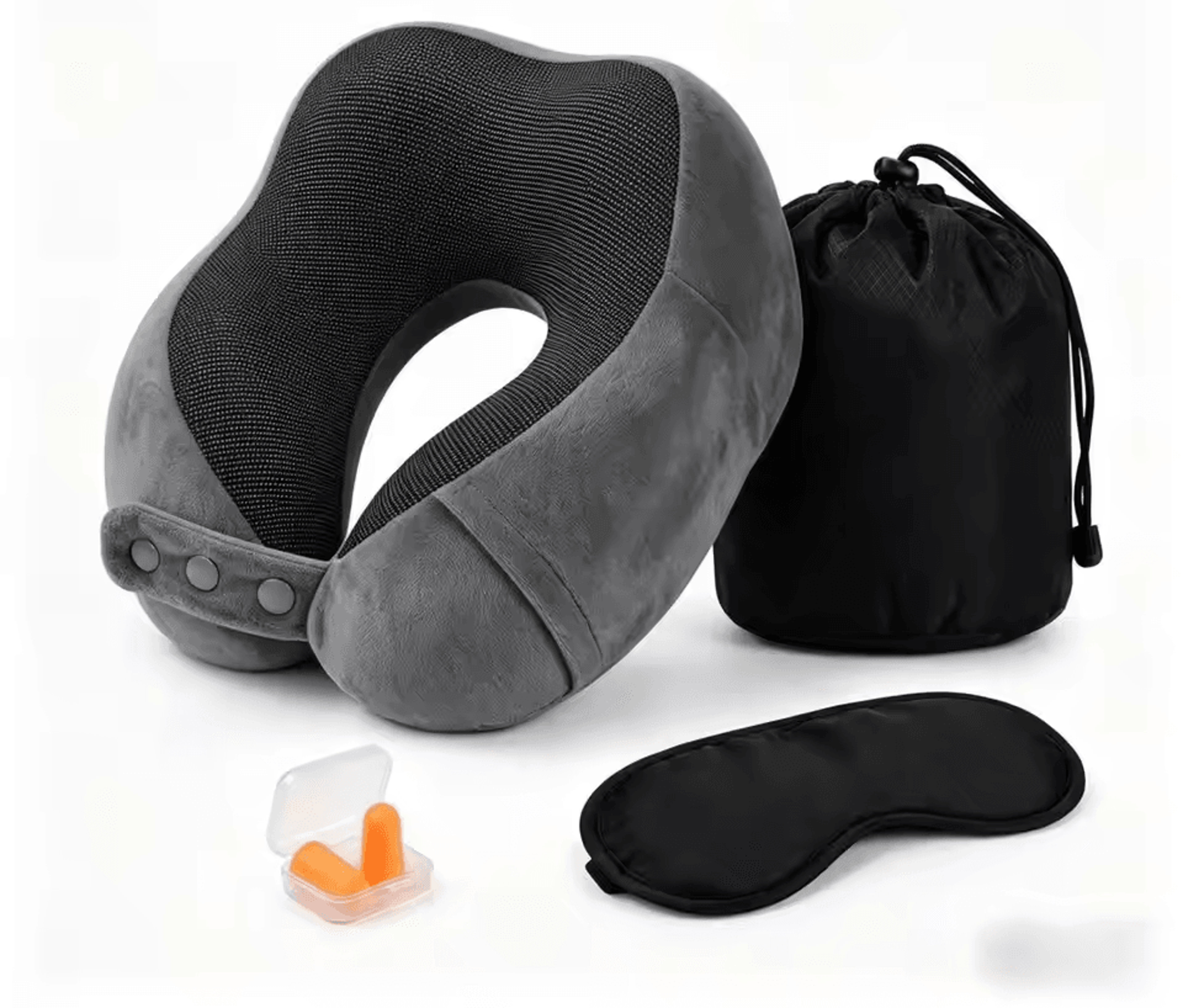 memory foam neck pillow travel pillow set with eye mask and earplugs