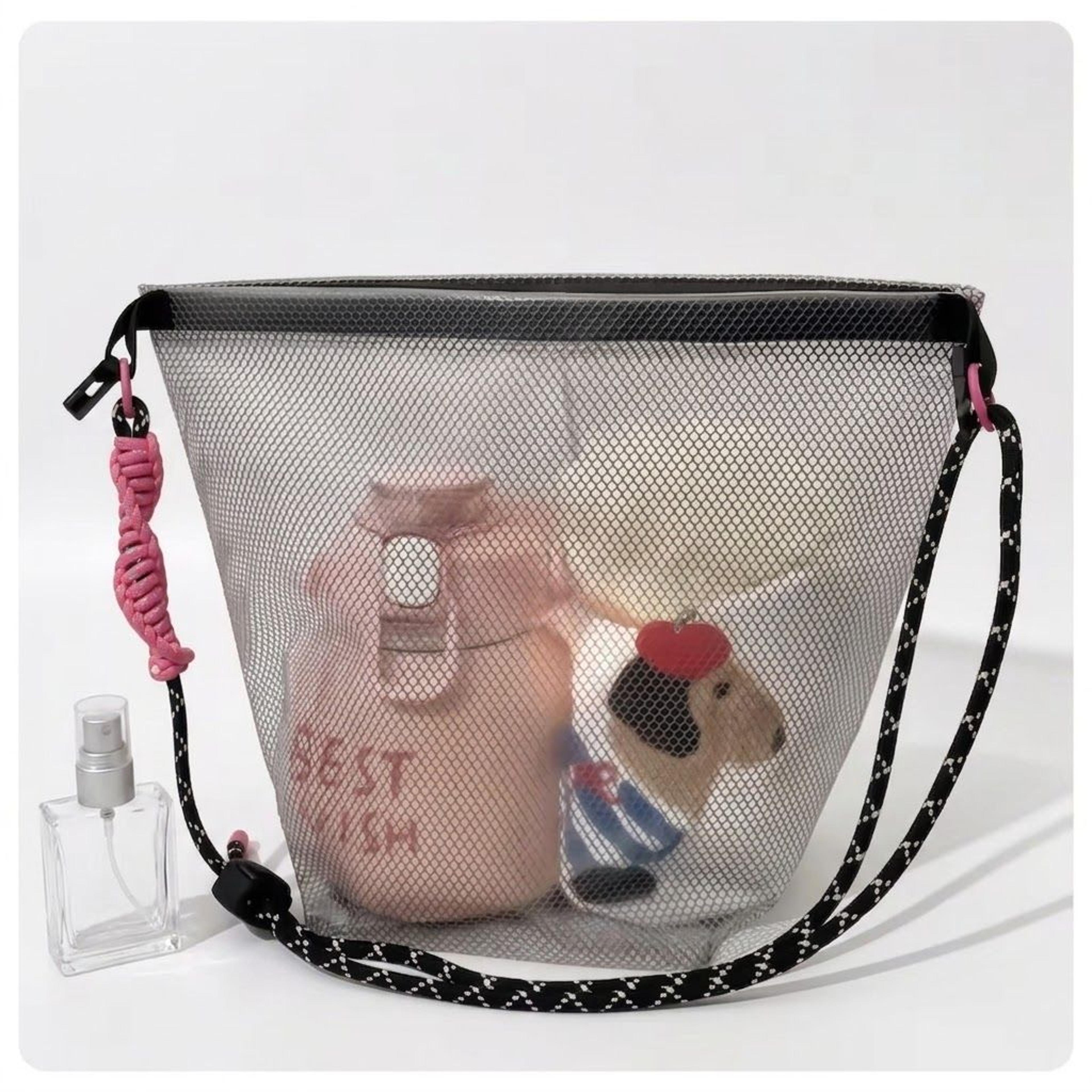 clear waterproof beach tote bag, large capacity transparent shoulder bag