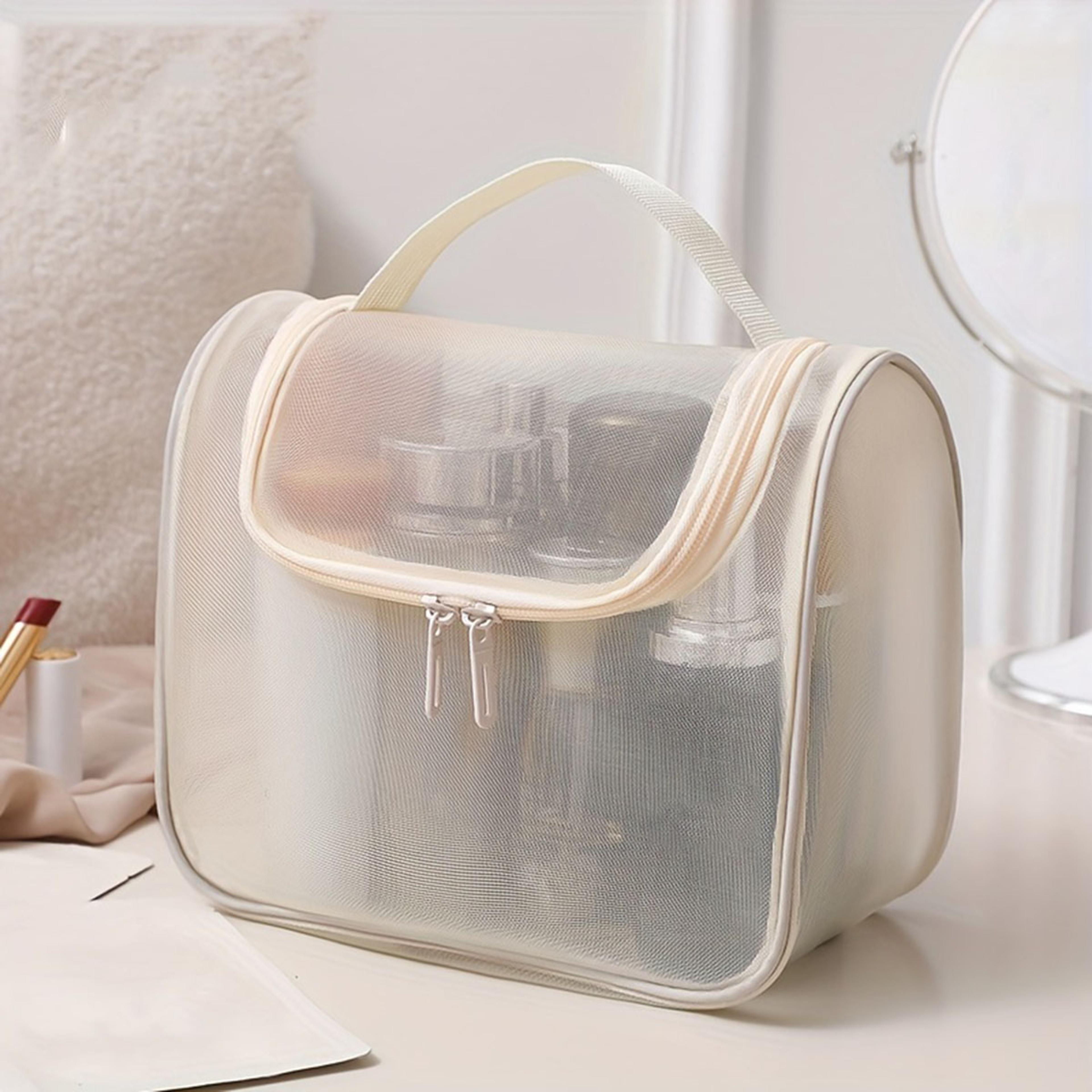 travel makeup bag large capacity nylon mesh cosmetic organizer pouch