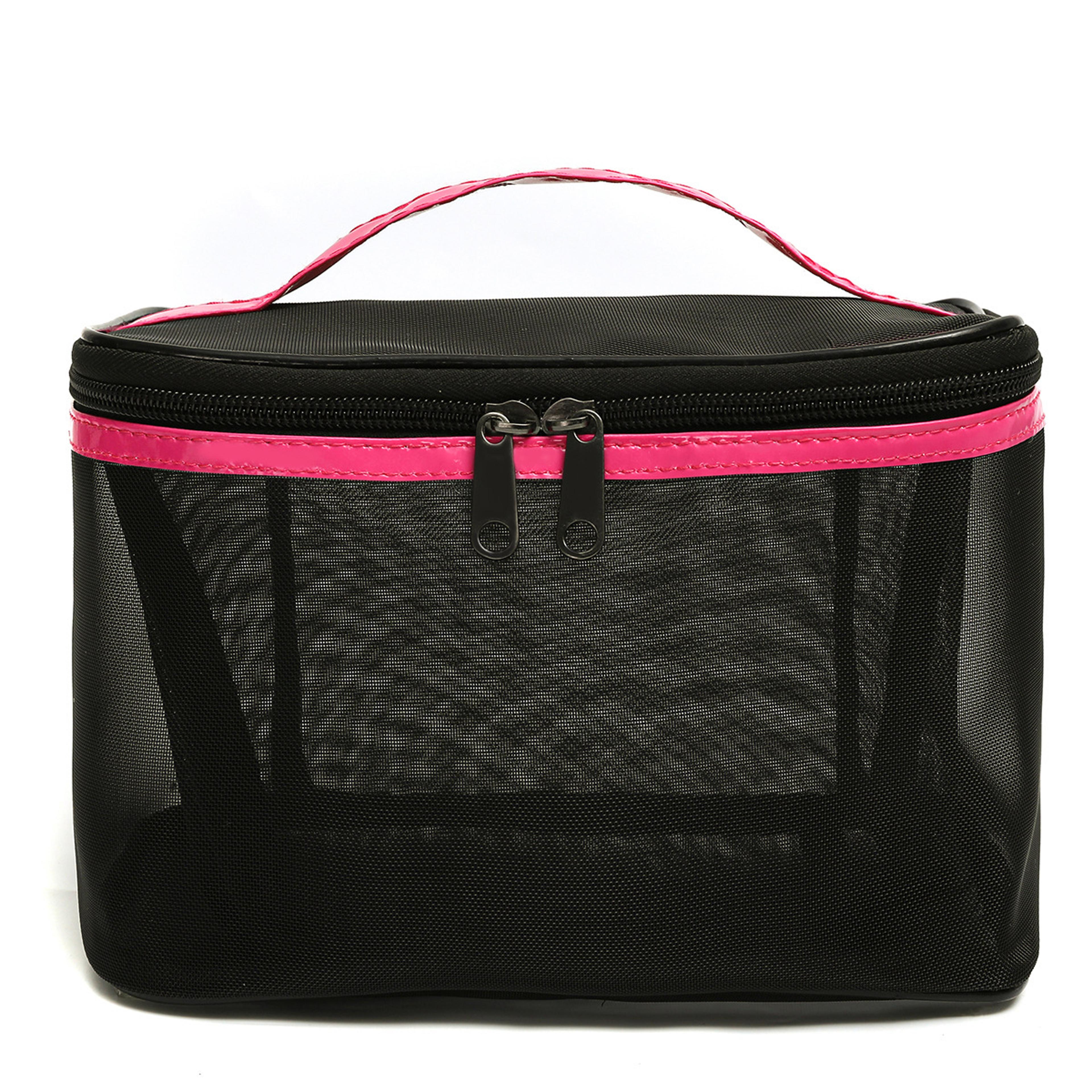large capacity mesh makeup bag travel toiletry bag and cosmetic organizer