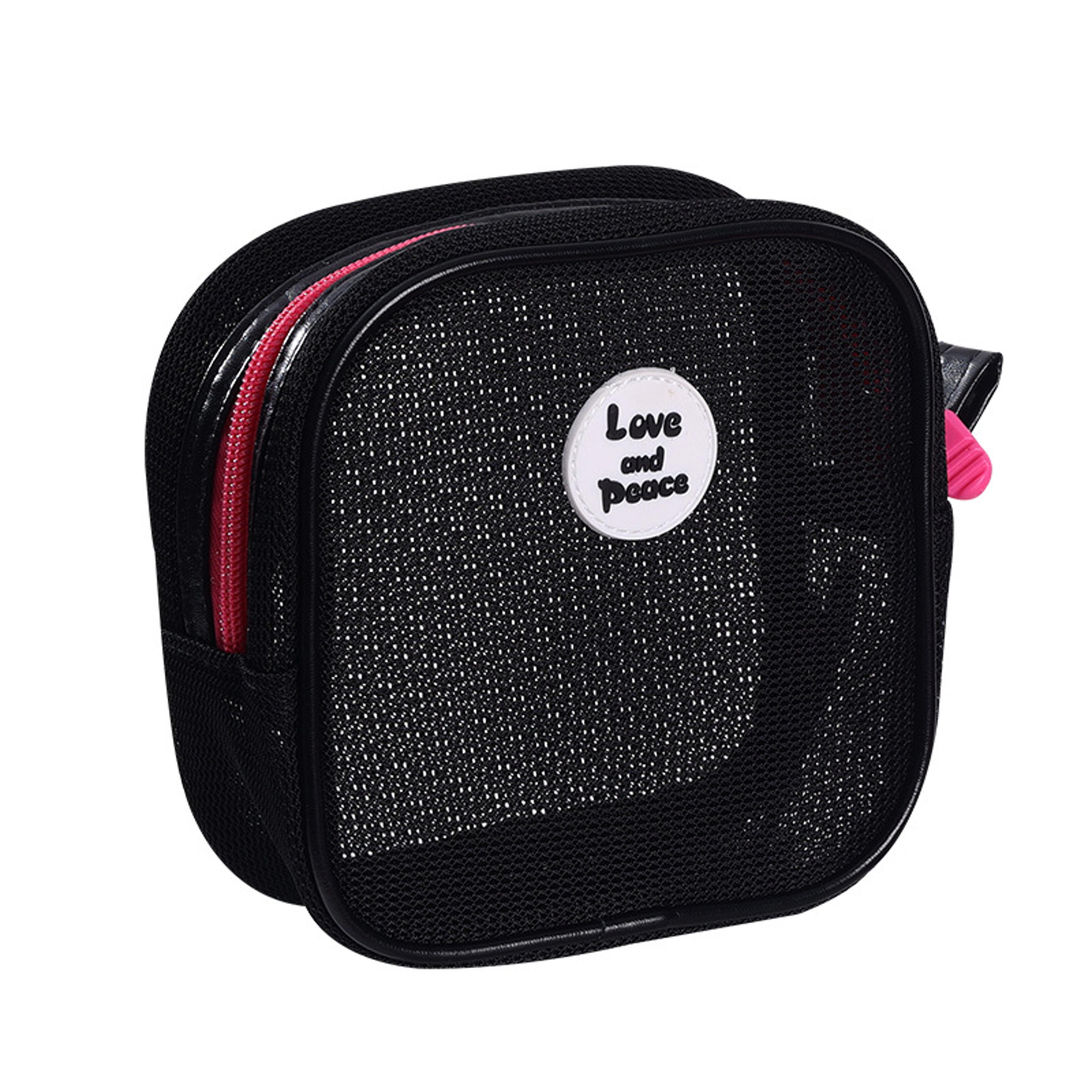 square mesh cosmetic bag portable lipstick cosmetic storage bag with zipper multi-purpose sundries storage bag cute student case