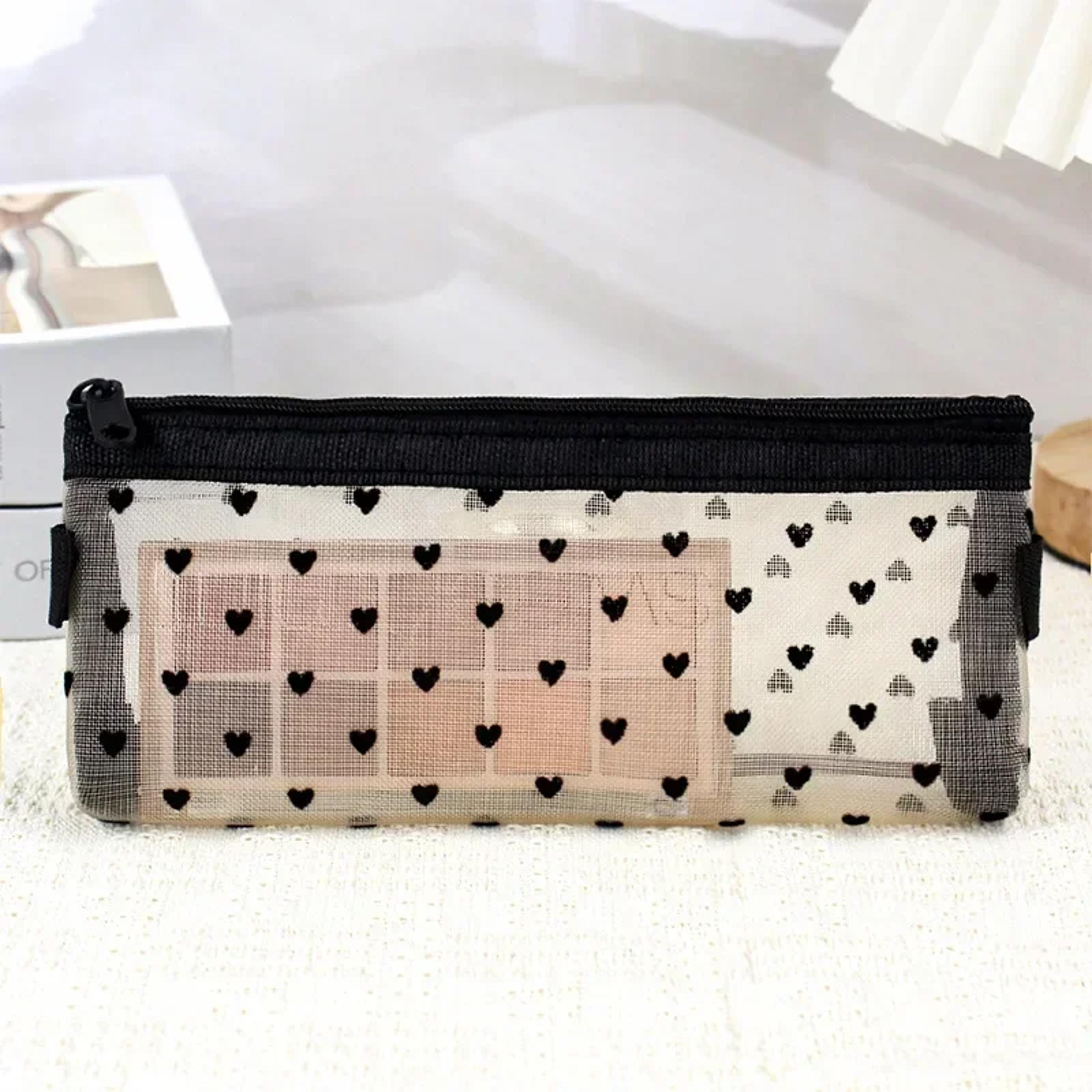 makeup brush travel case with zipper mesh pouch cosmetic toiletry bag organizer