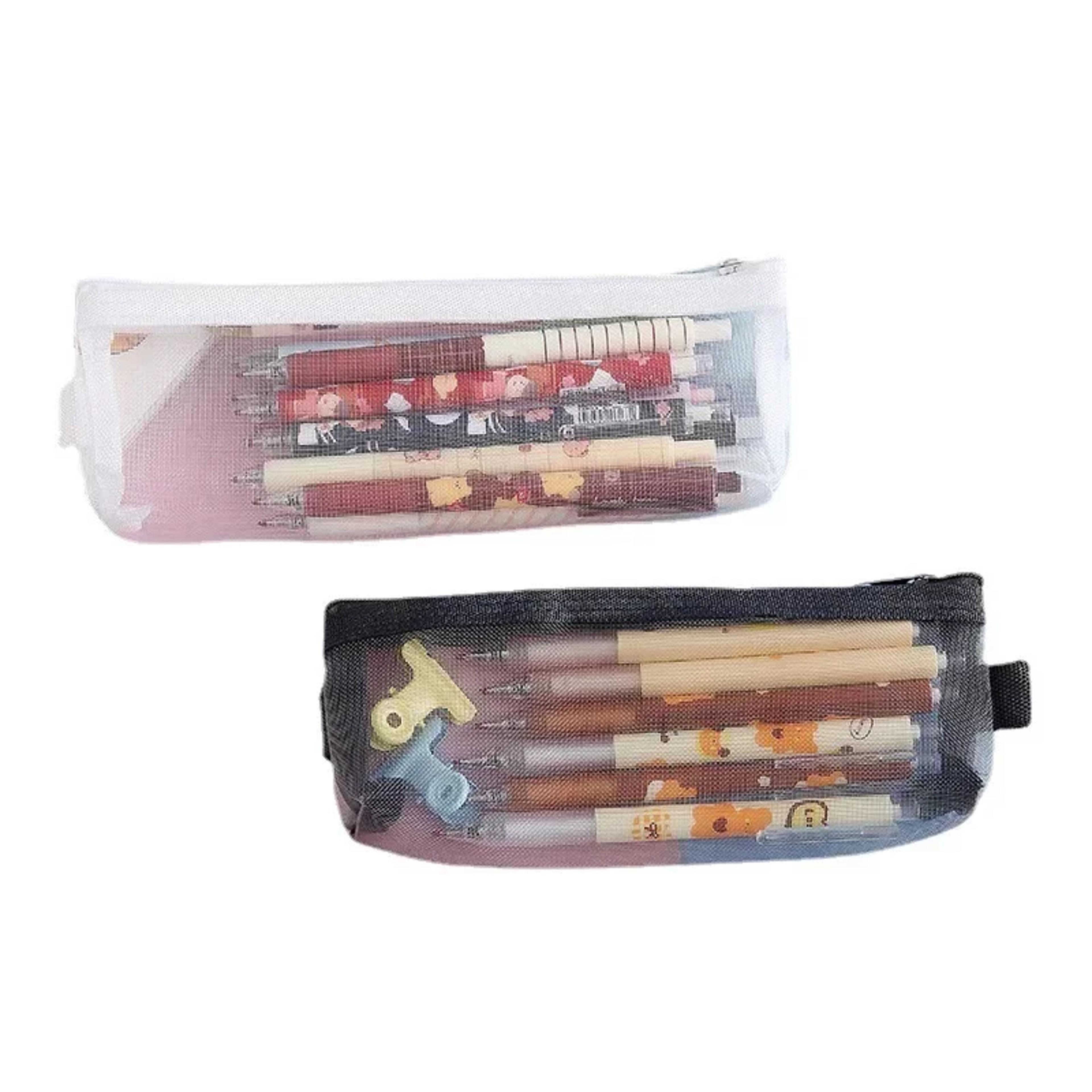 mesh makeup pouch and makeup brush travel case for toiletry storage