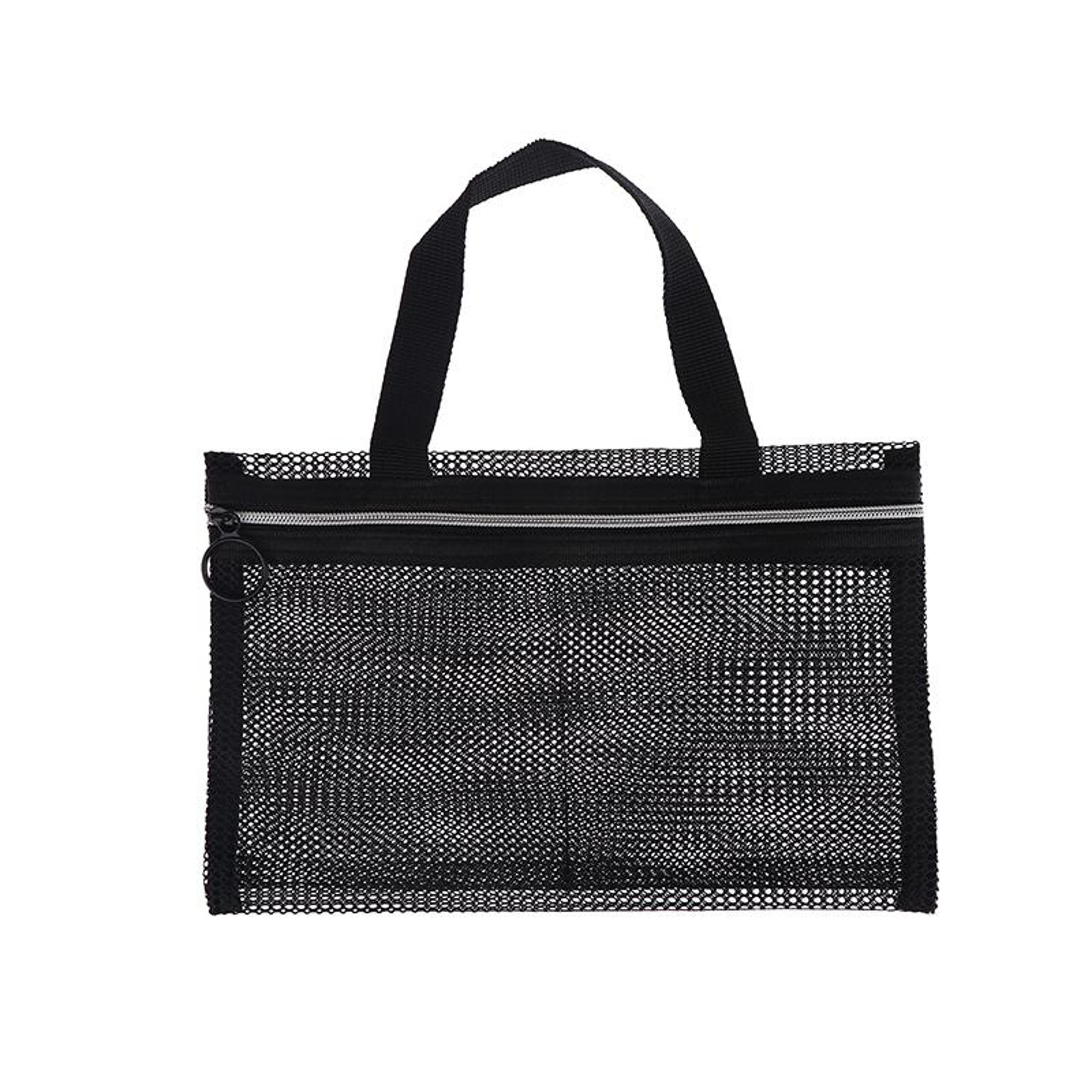 large capacity mesh makeup organizer bag for travel toiletries and swim essentials