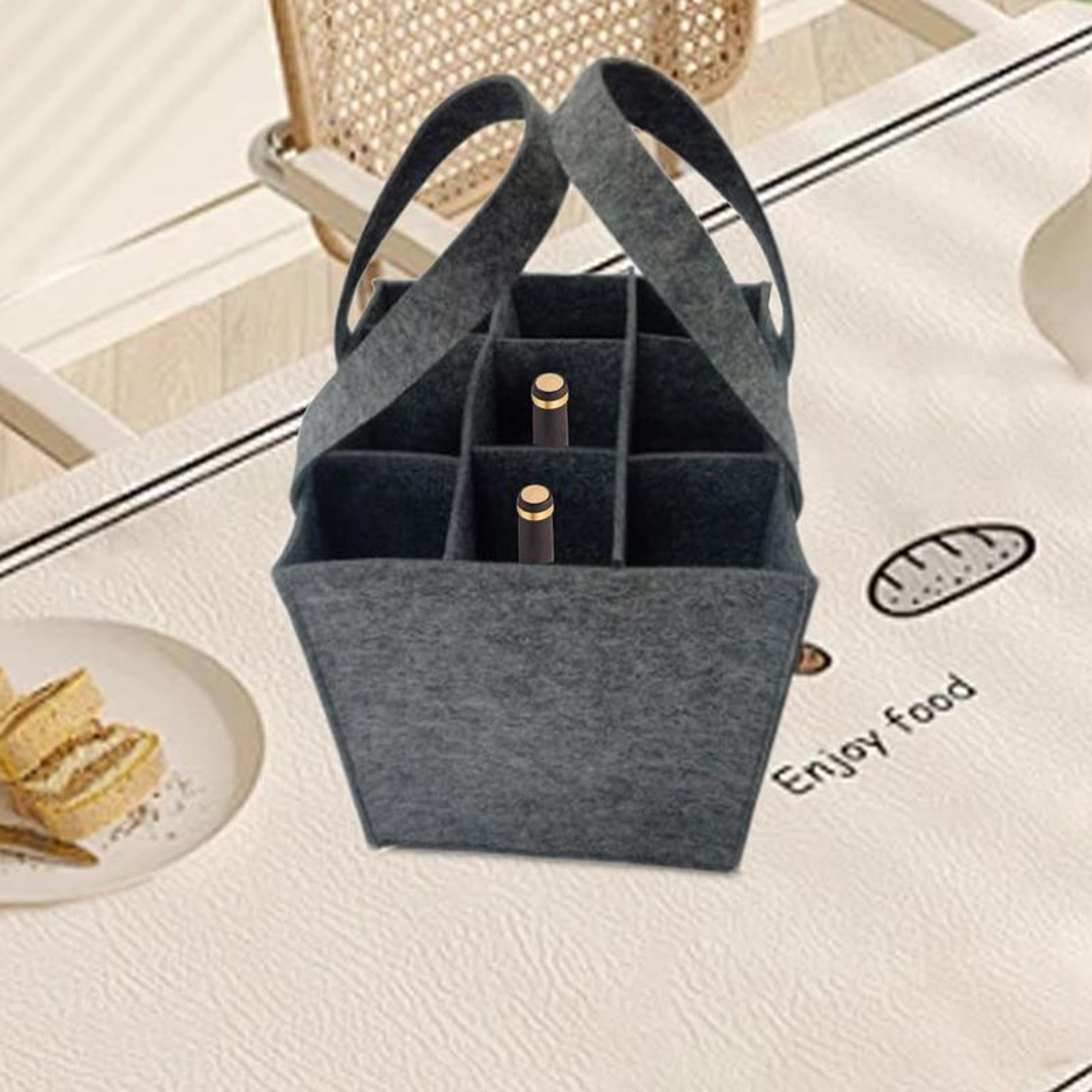 bottle felt wine carrier tote reusable wine bag for travel picnics and dinners