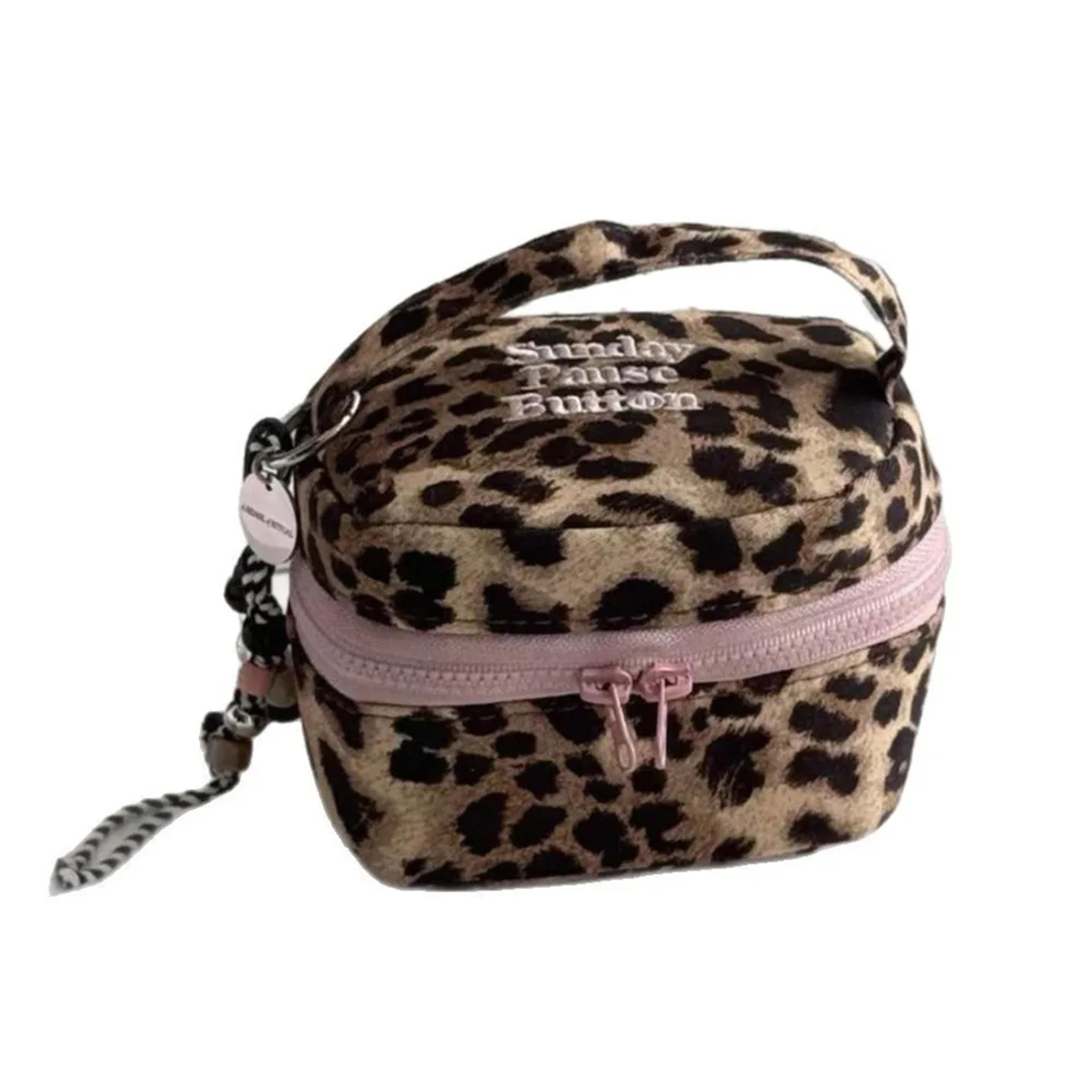 leopard print waterproof cosmetic pouch travel makeup organizer