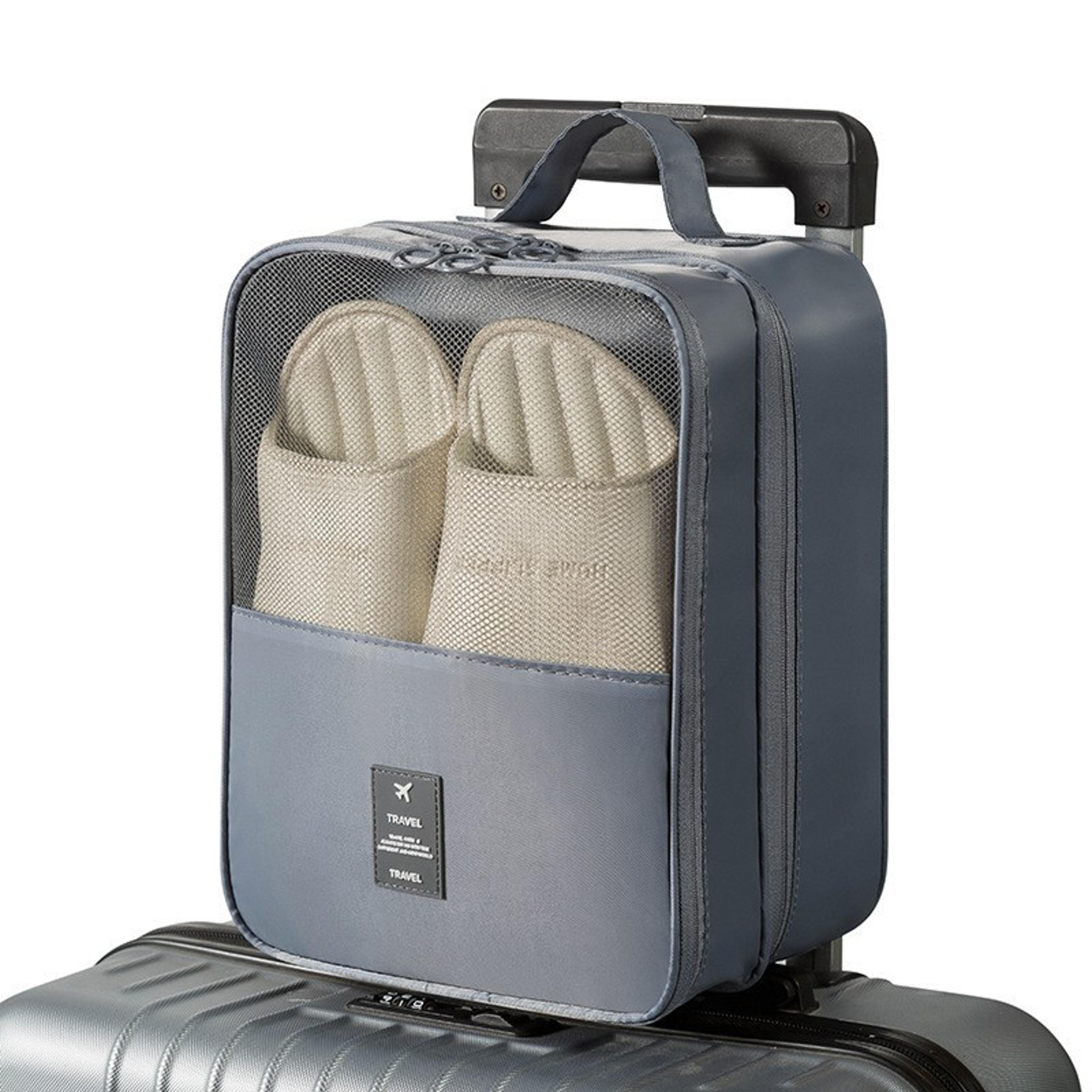 travel shoe bag organizer with breathable mesh for multiple pairs