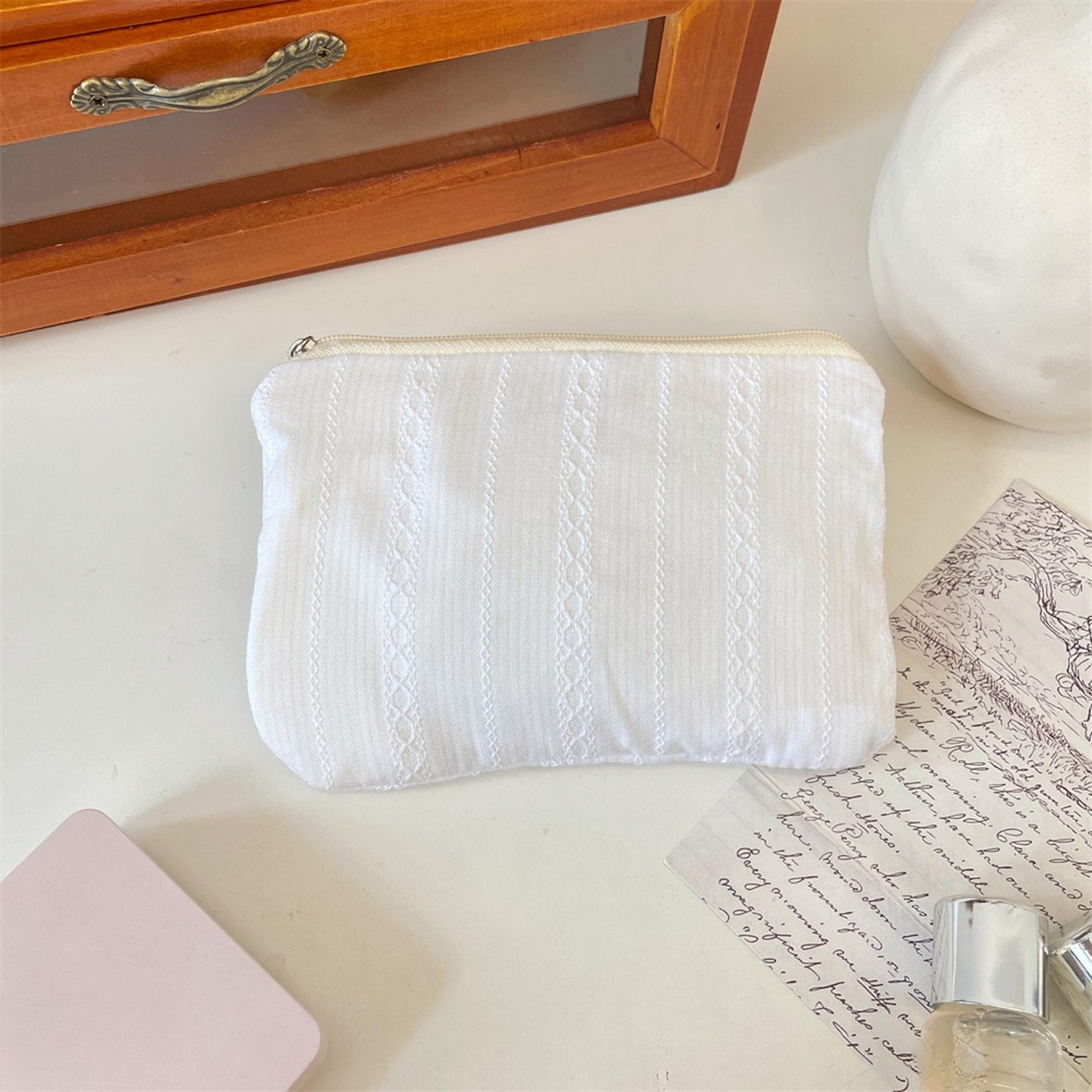 stripe mini makeup pouch for lipstick coins and daily essentials