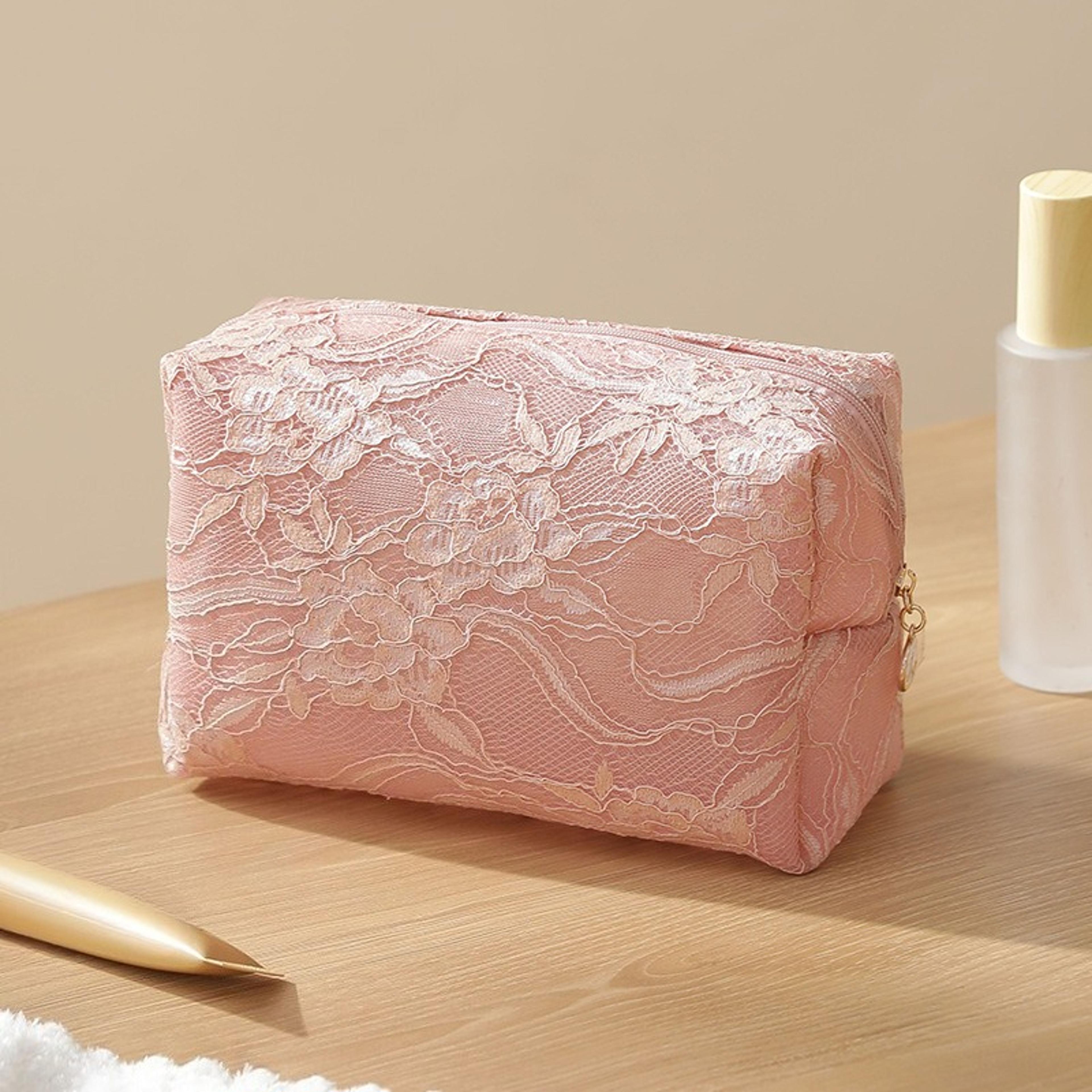 lace mesh makeup bag large capacity cosmetic organizer for travel