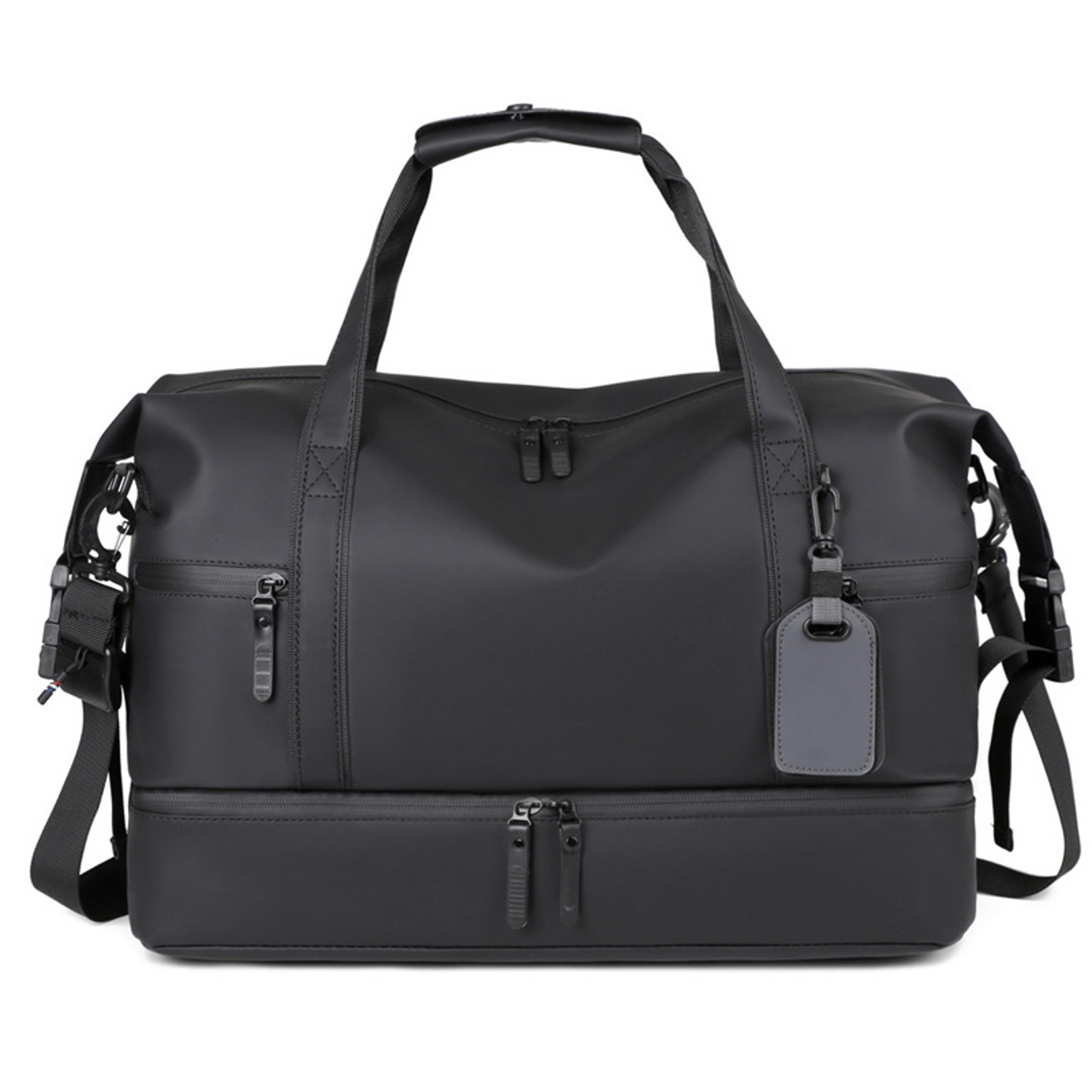 men large capacity travel gym bag with crossbody shoulder strap