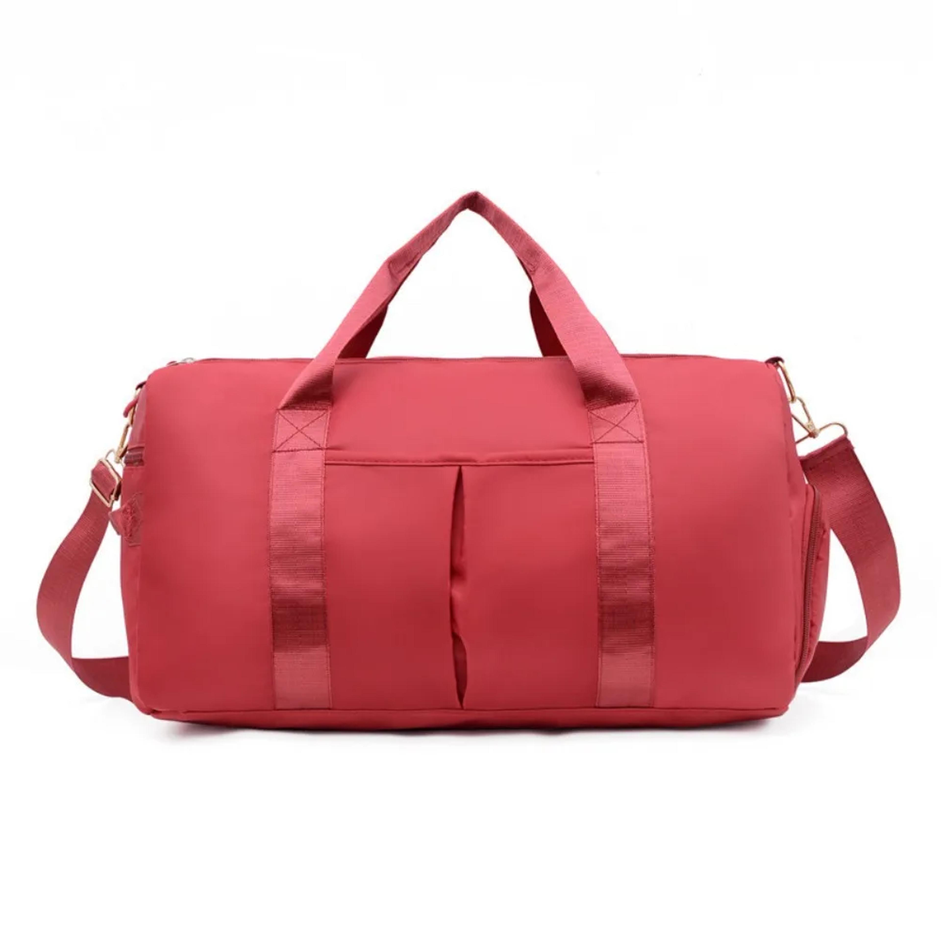 large capacity nylon travel duffle bag with shoe compartment