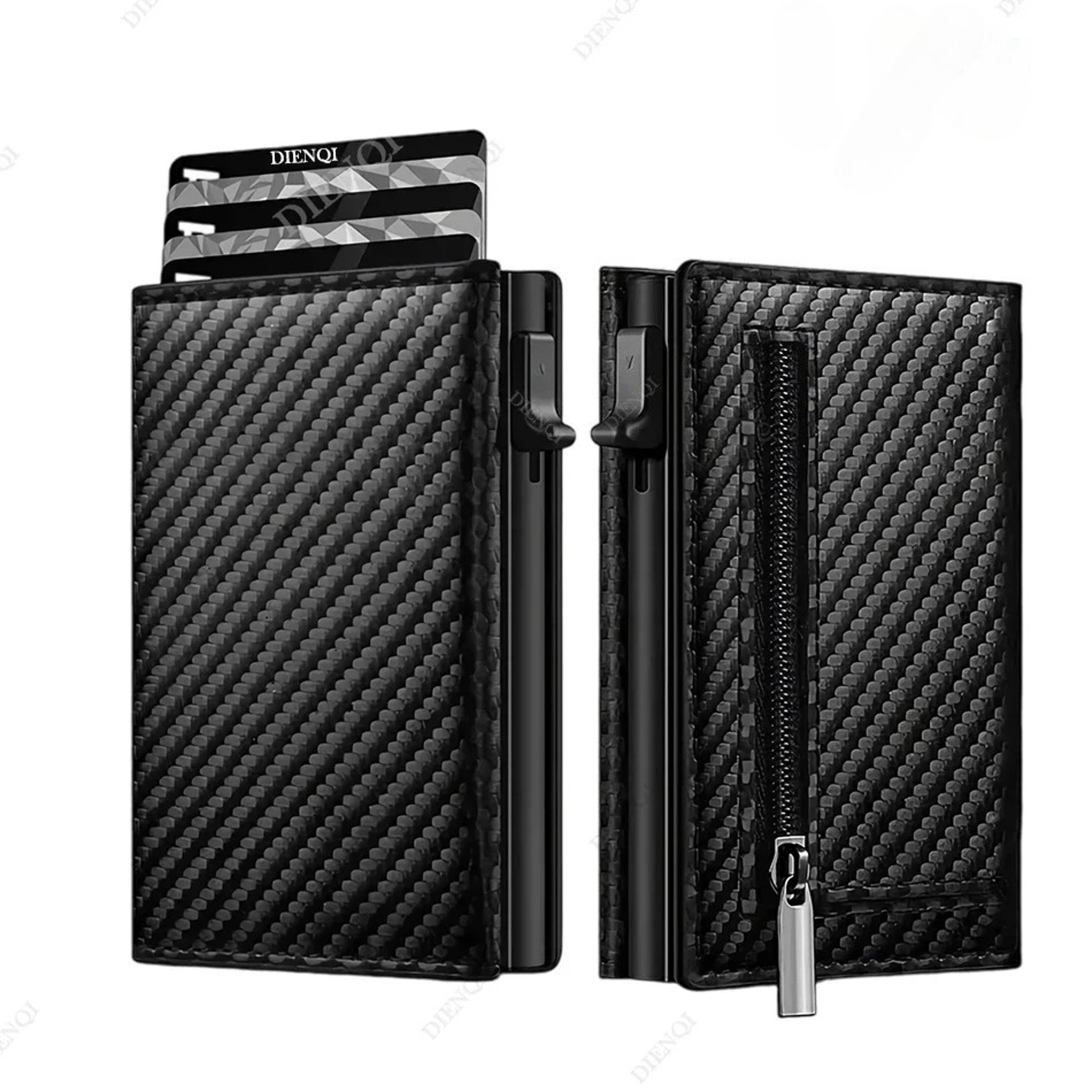 wallet carbon fiber card holder for men with coin purse
